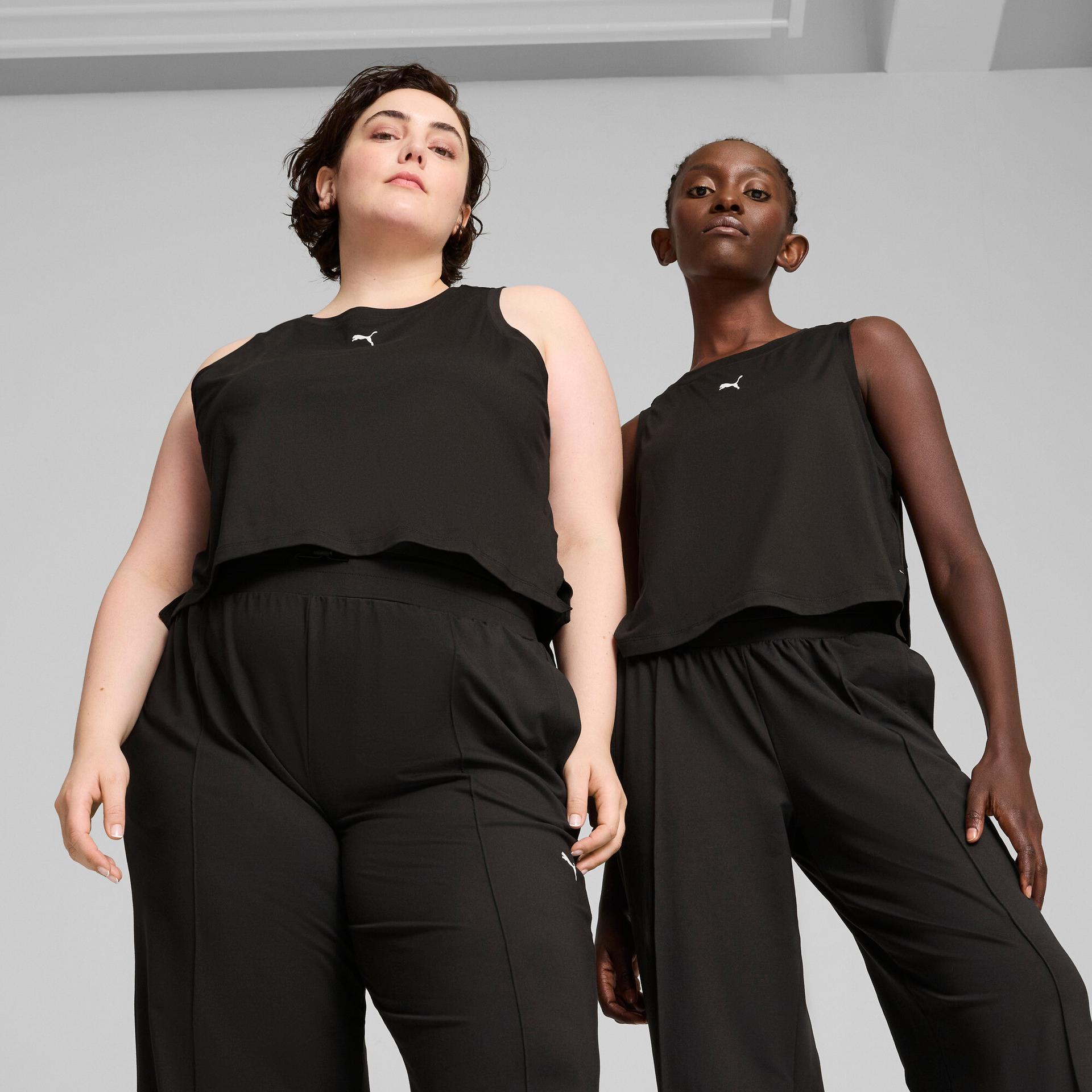 puma cloudspun women's training tank top in black, size xs