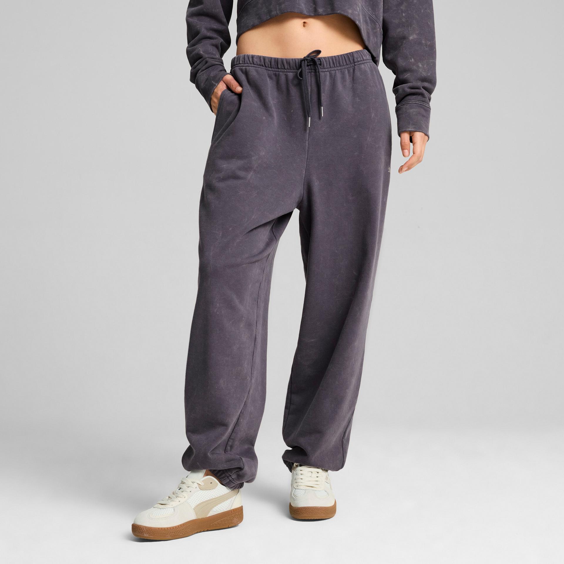 puma dare to relaxed washed pants women in grey, size l