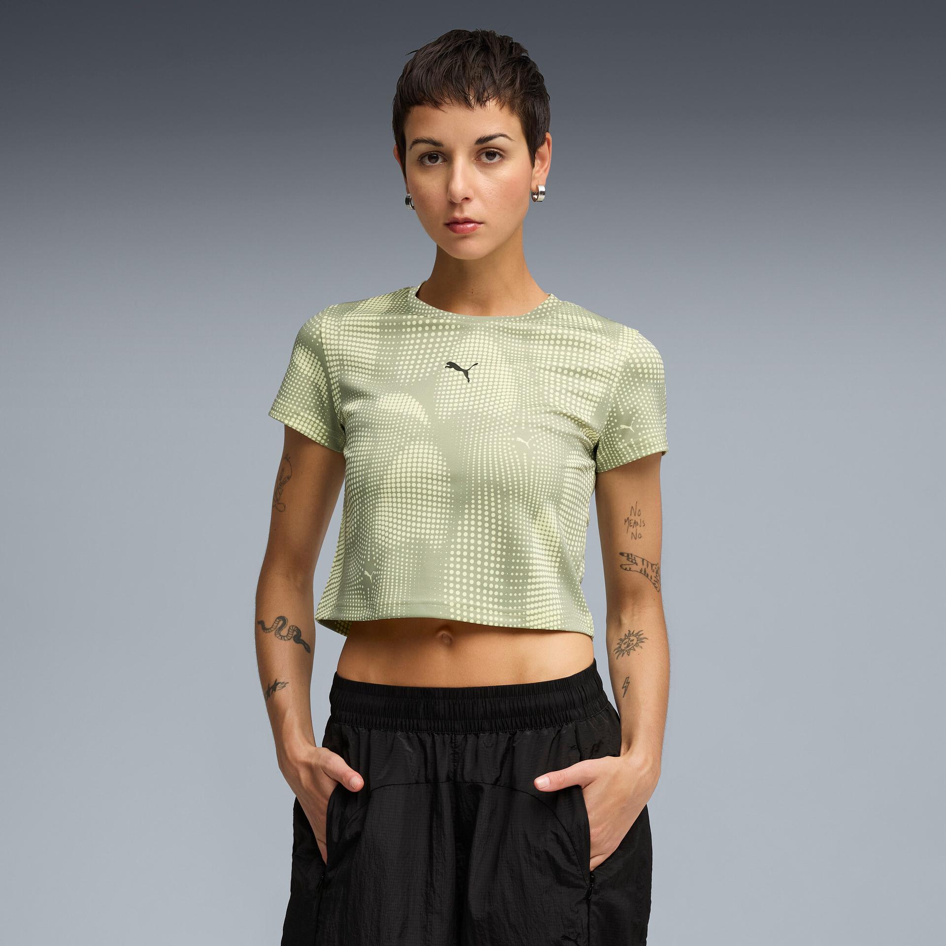 puma dare to women's baby t-shirt in green, size s