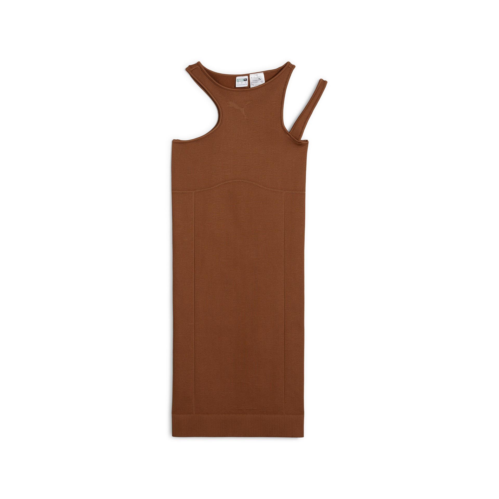 puma dare to women's muted motion dress in brown, size s