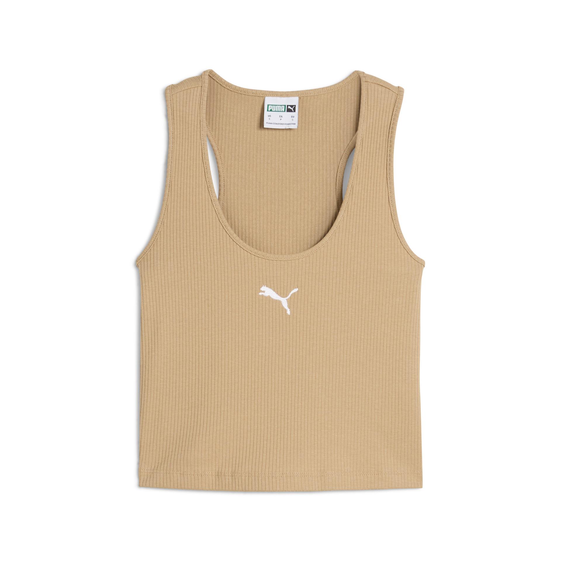 puma dare to women's muted motion tank top in beige, size m