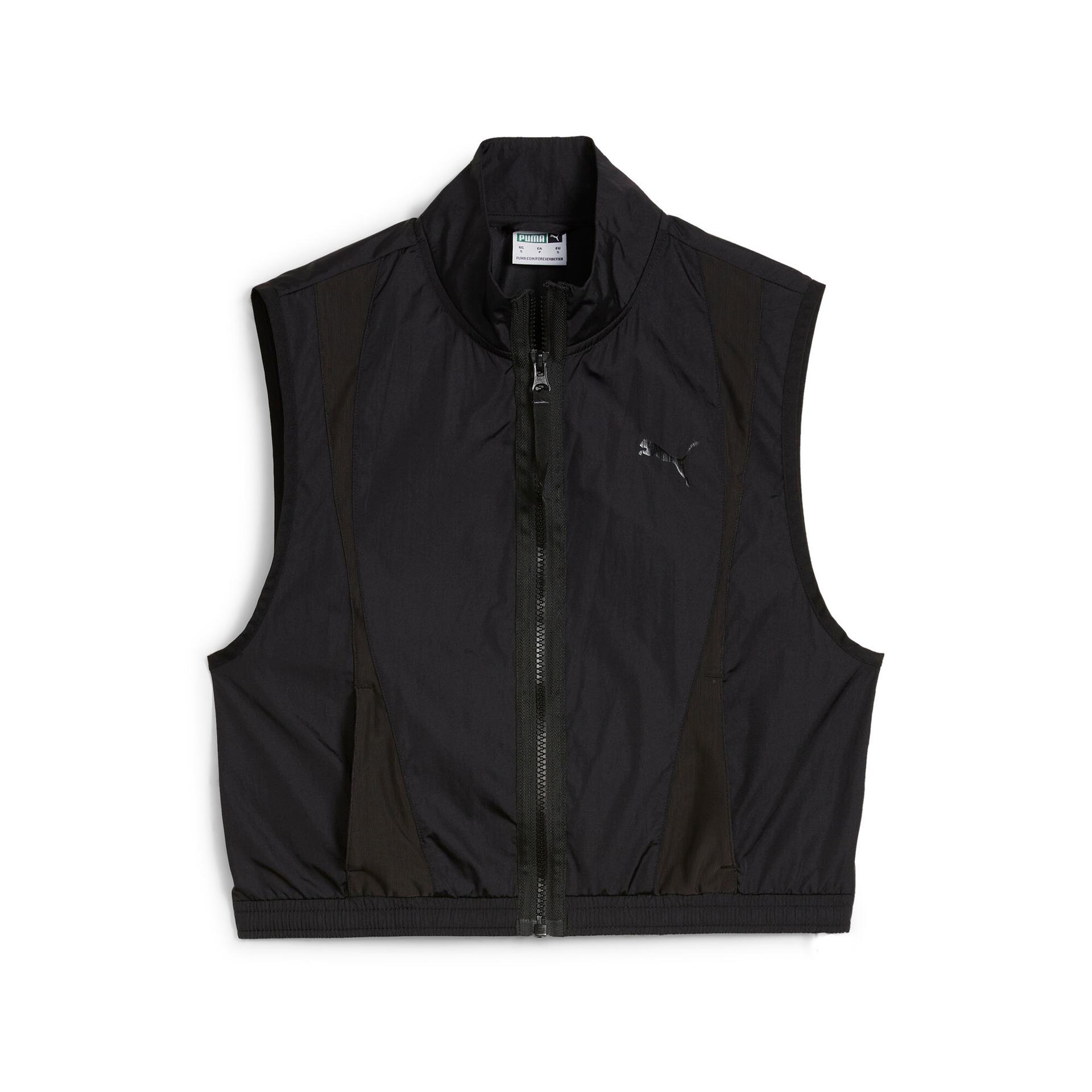 puma dare to women's woven vest in black, size m
