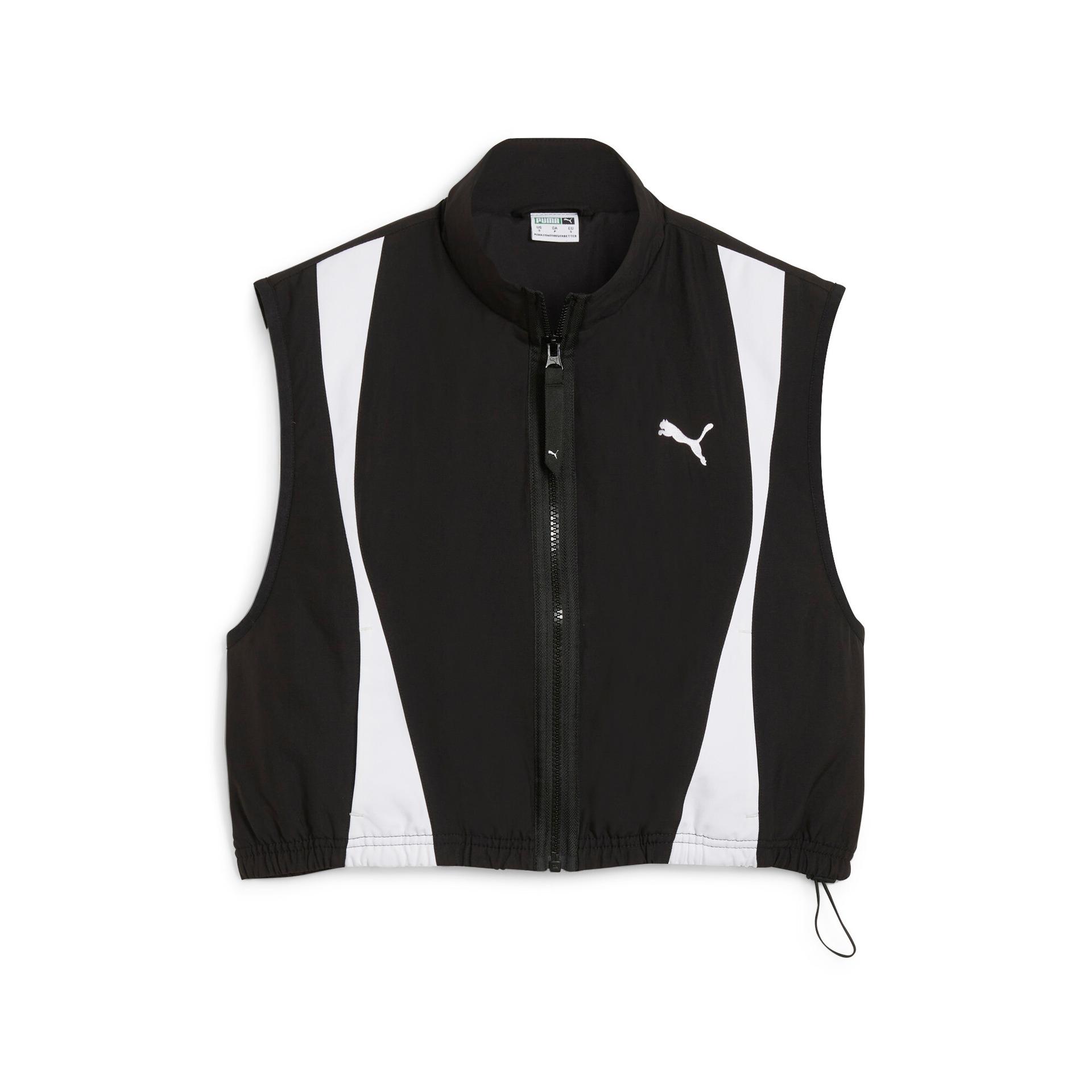 puma dare to women's woven vest in black, size xs