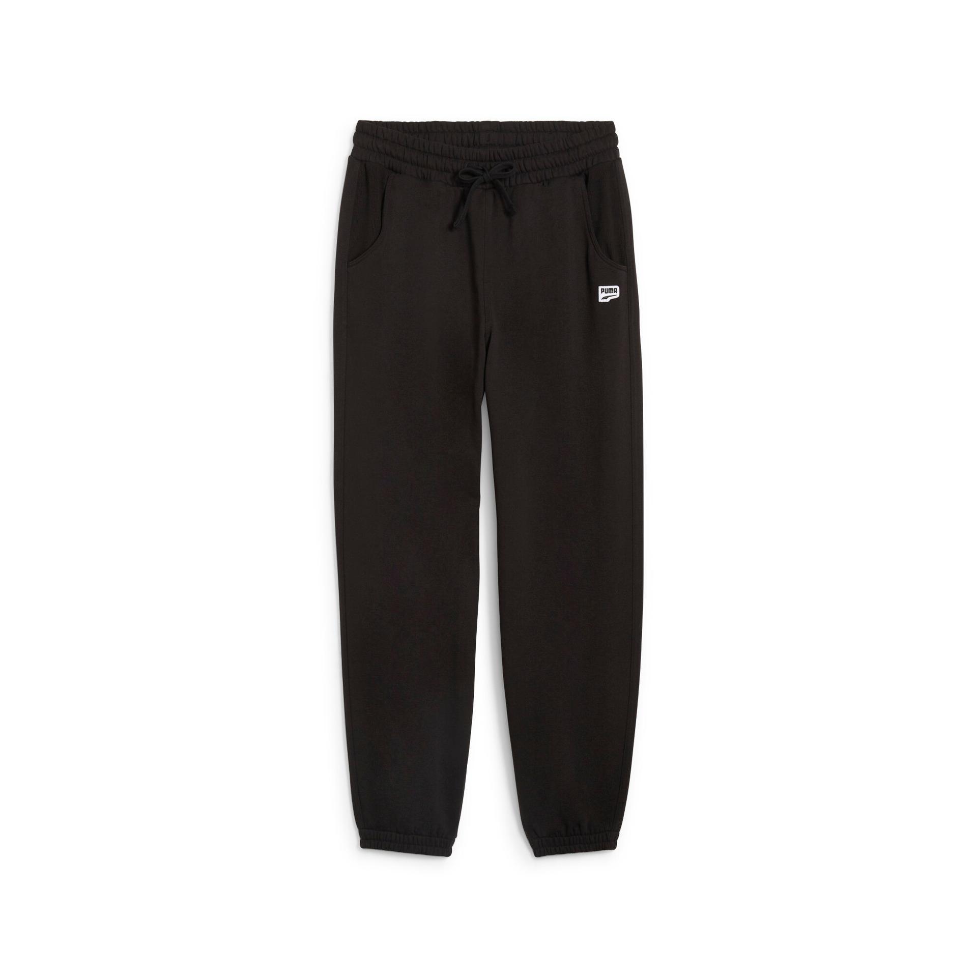 puma downtown women's relaxed sweatpants in black, size s