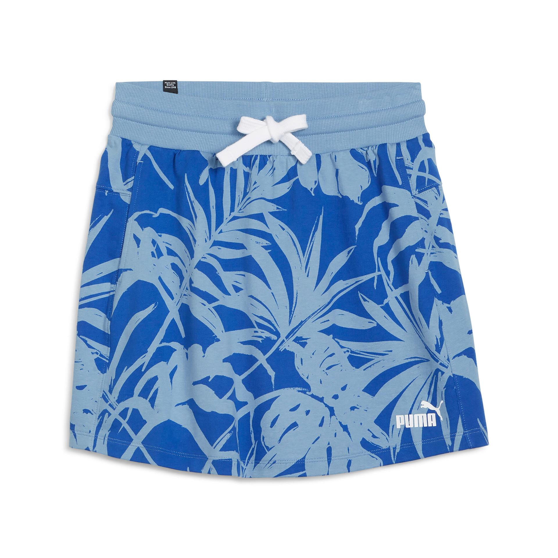 puma ess+ palm resort women's skirt in blue, size m