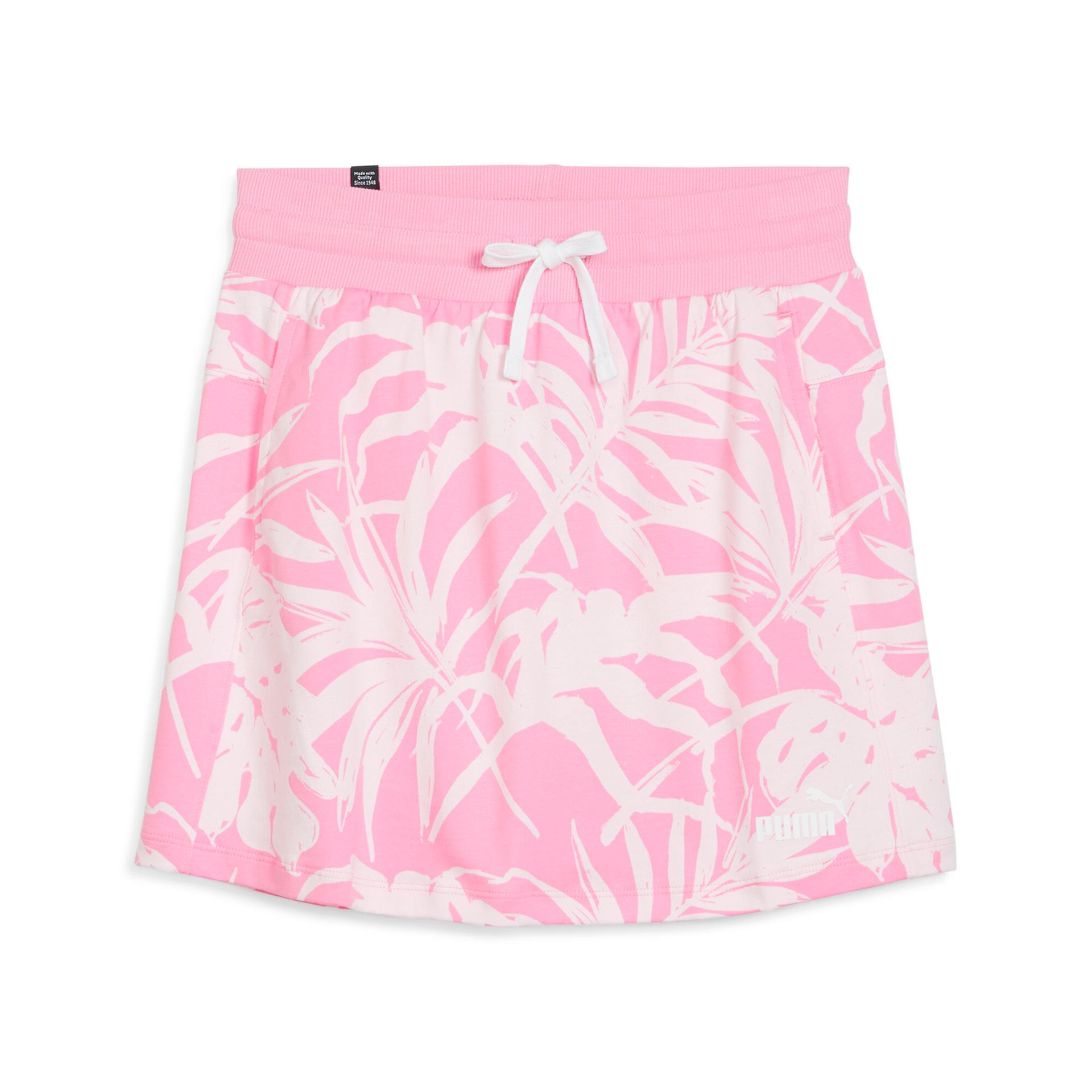 puma ess+ palm resort women's skirt in pink, size s