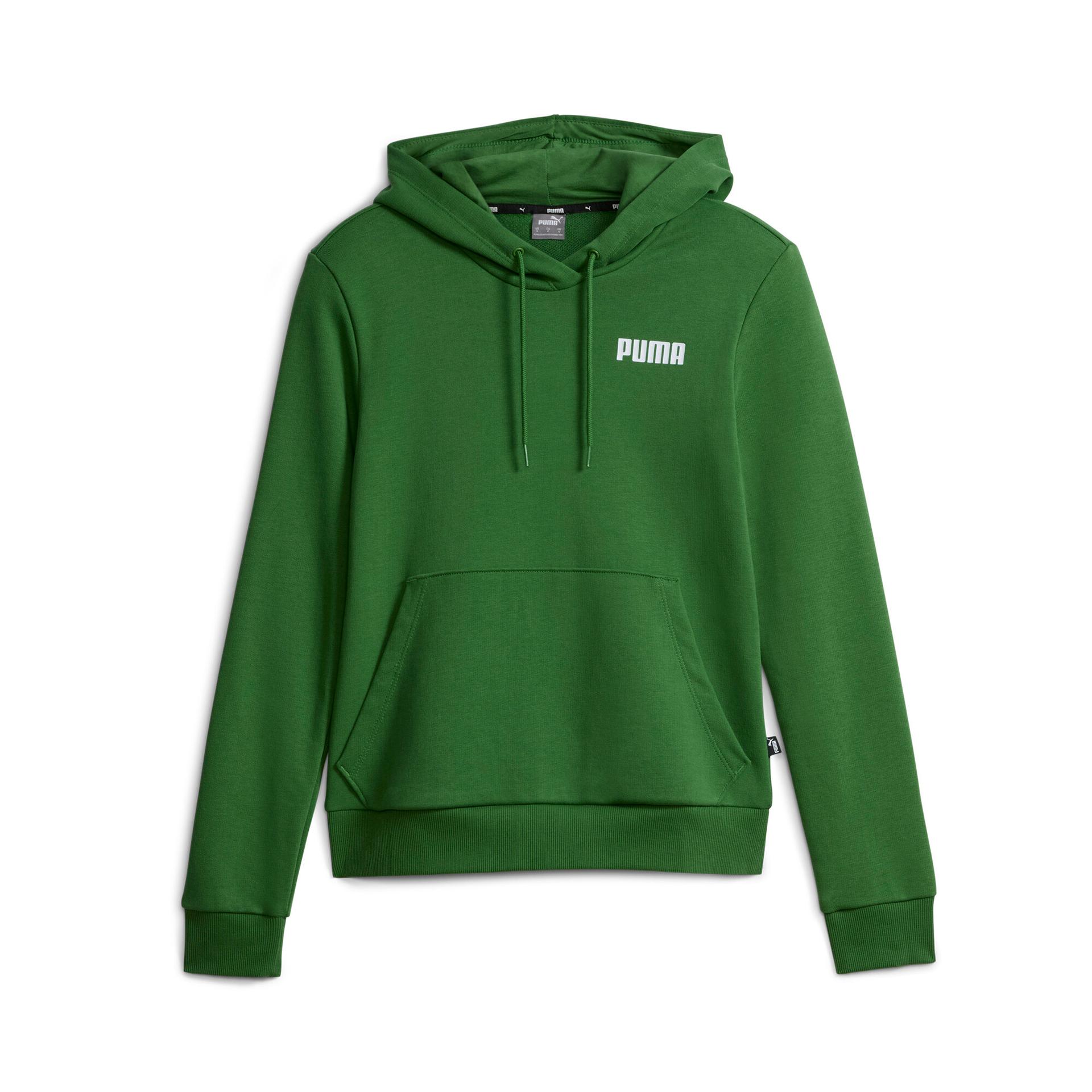 puma essentials women's hoodie in green, size xs