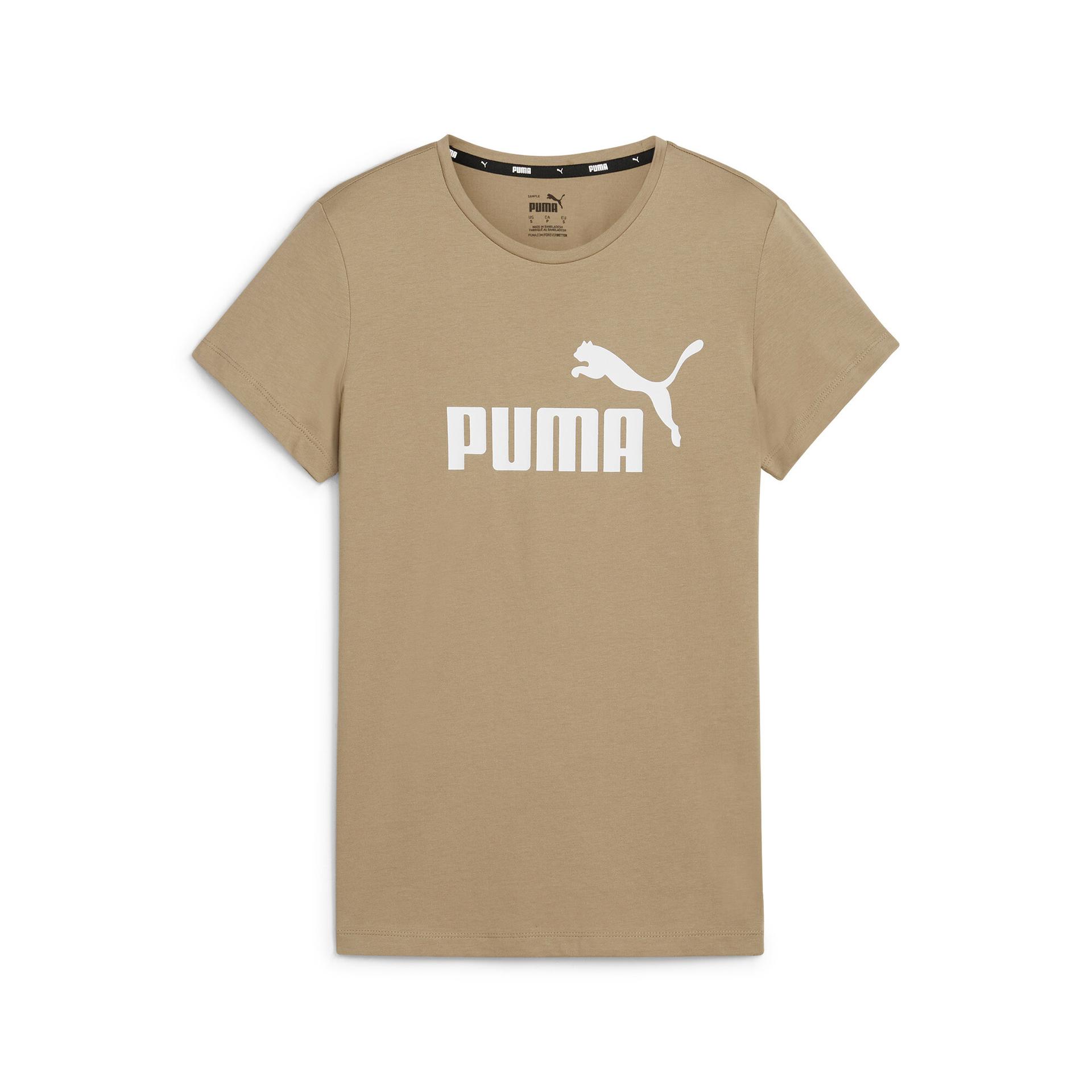puma essentials women's logo t-shirt in pink, size xs