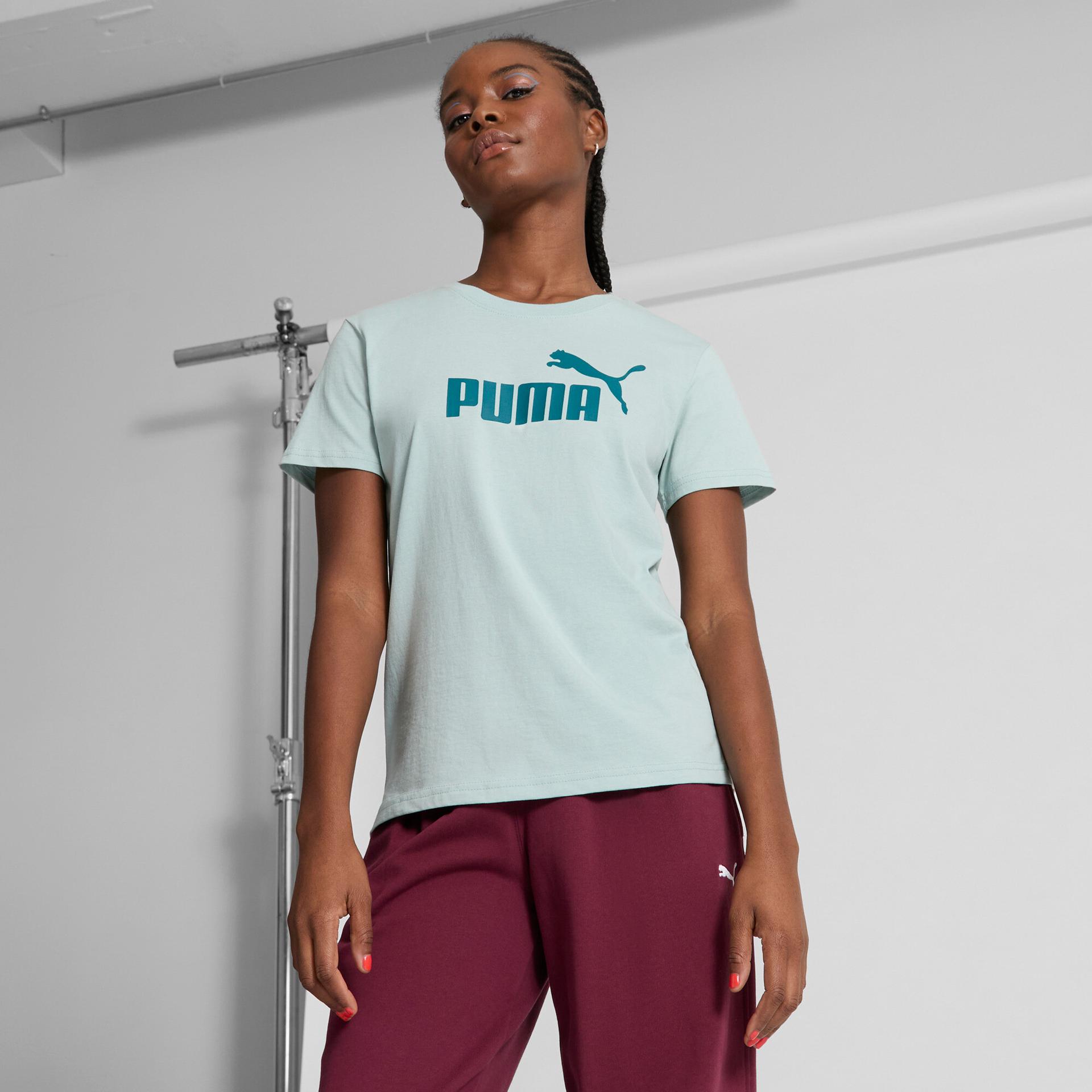 puma essentials women's t-shirt in green, size l