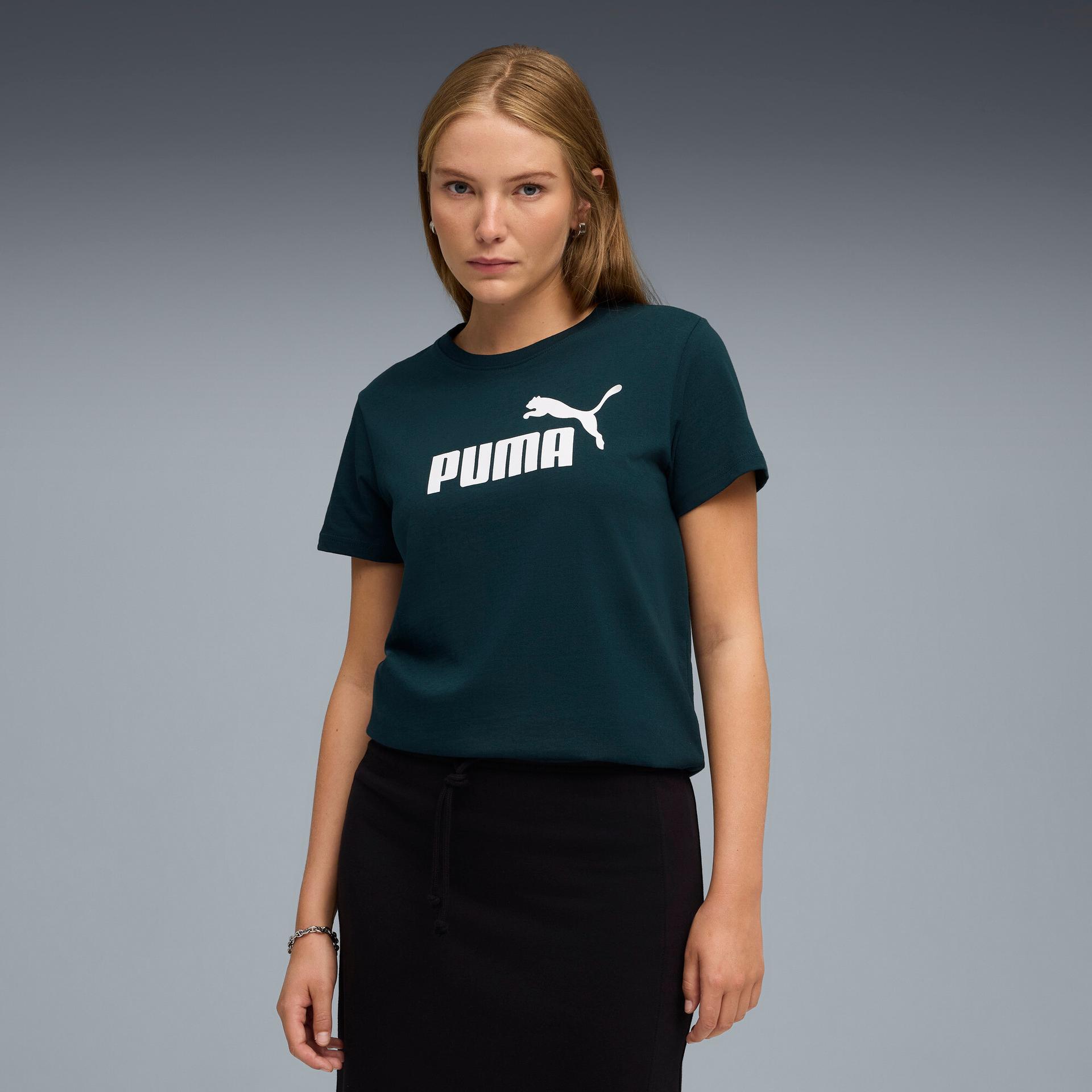 puma essentials women's t-shirt in green, size m