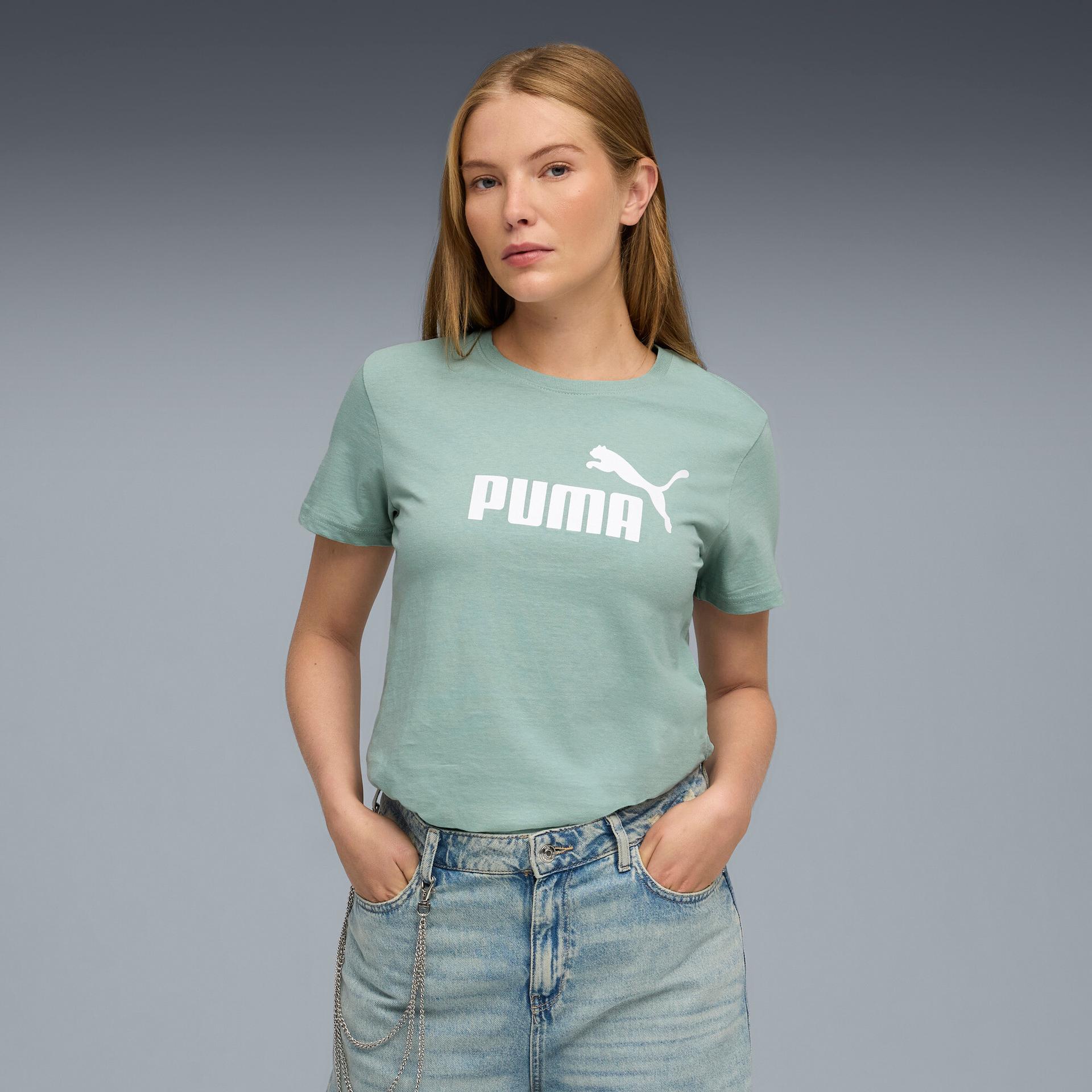 puma essentials women's t-shirt in green, size s