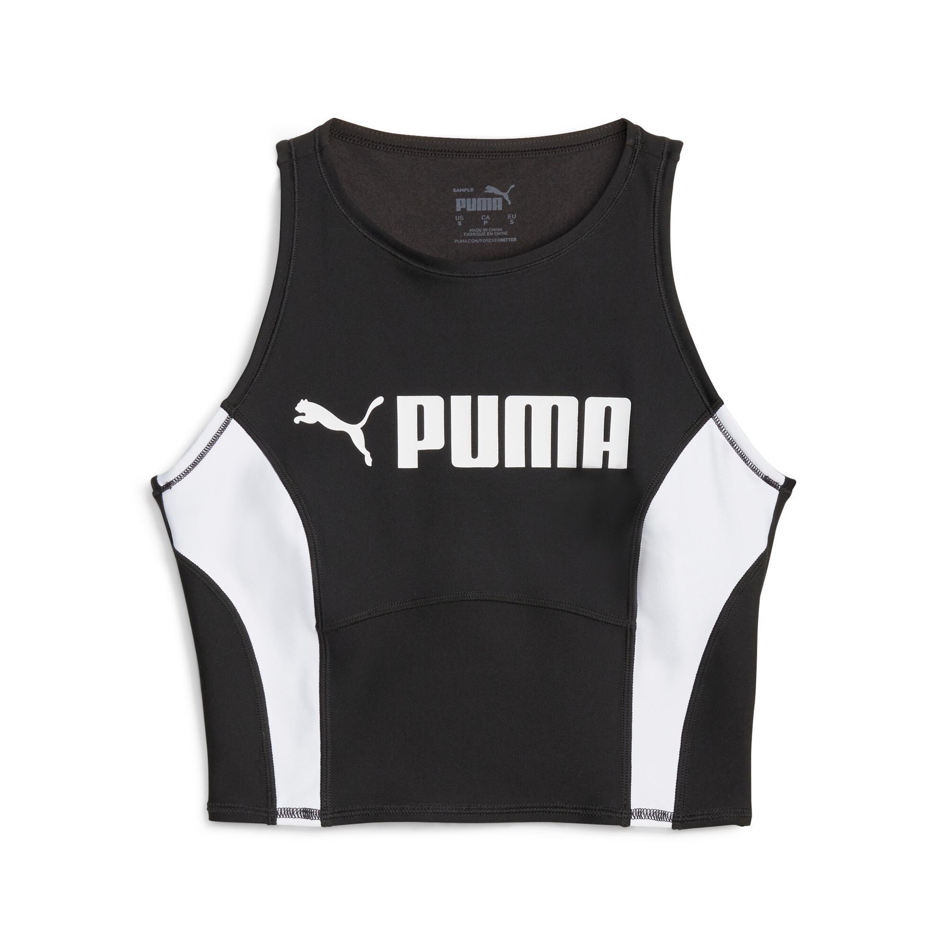 puma fit eversculpt women's training tank top in black, size m