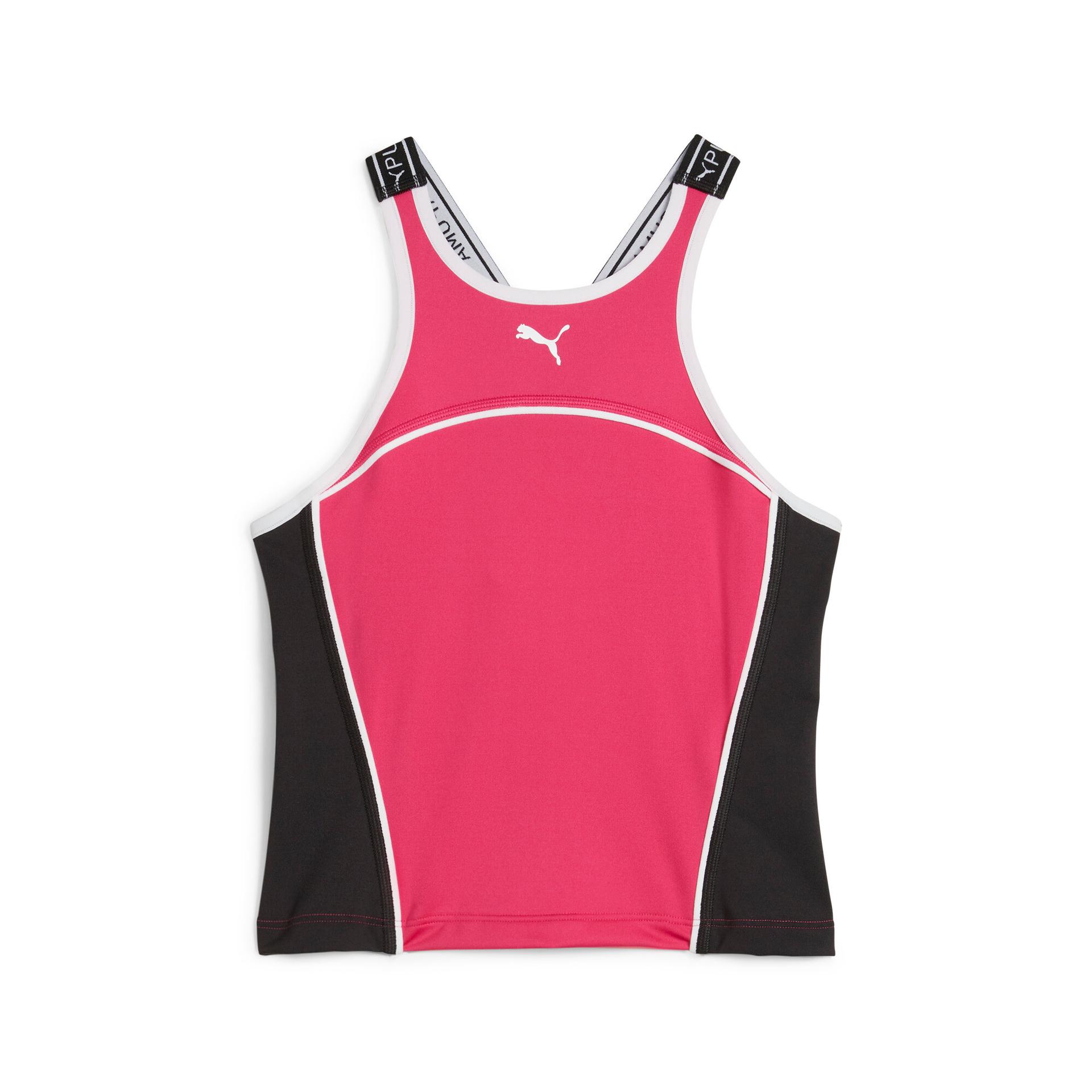 puma fit train strong fitted women's tank top in pink, size s