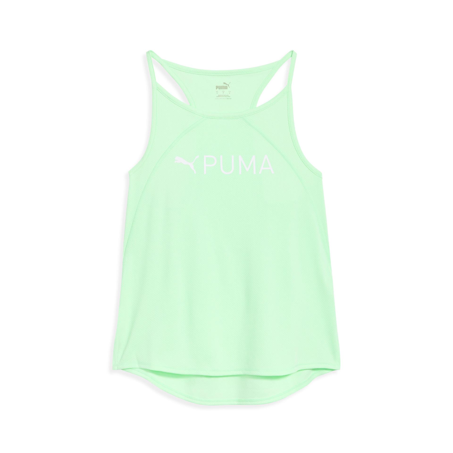 puma fit ultrabreathe women's tank top in green, size l