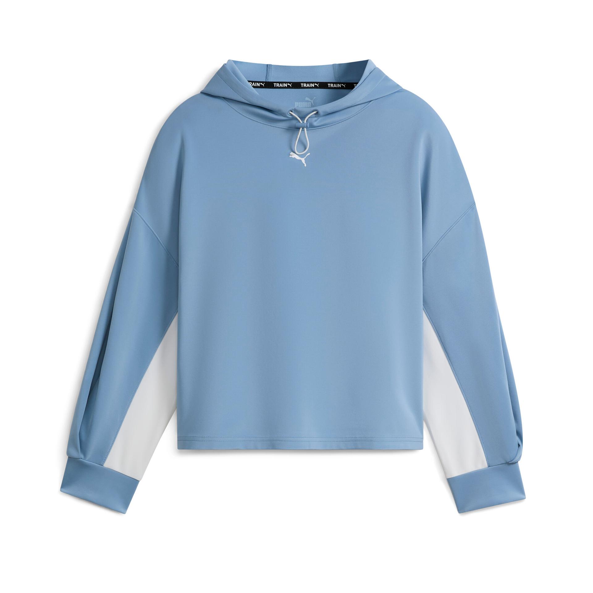 puma fit women's double knit hoodie in blue, size m