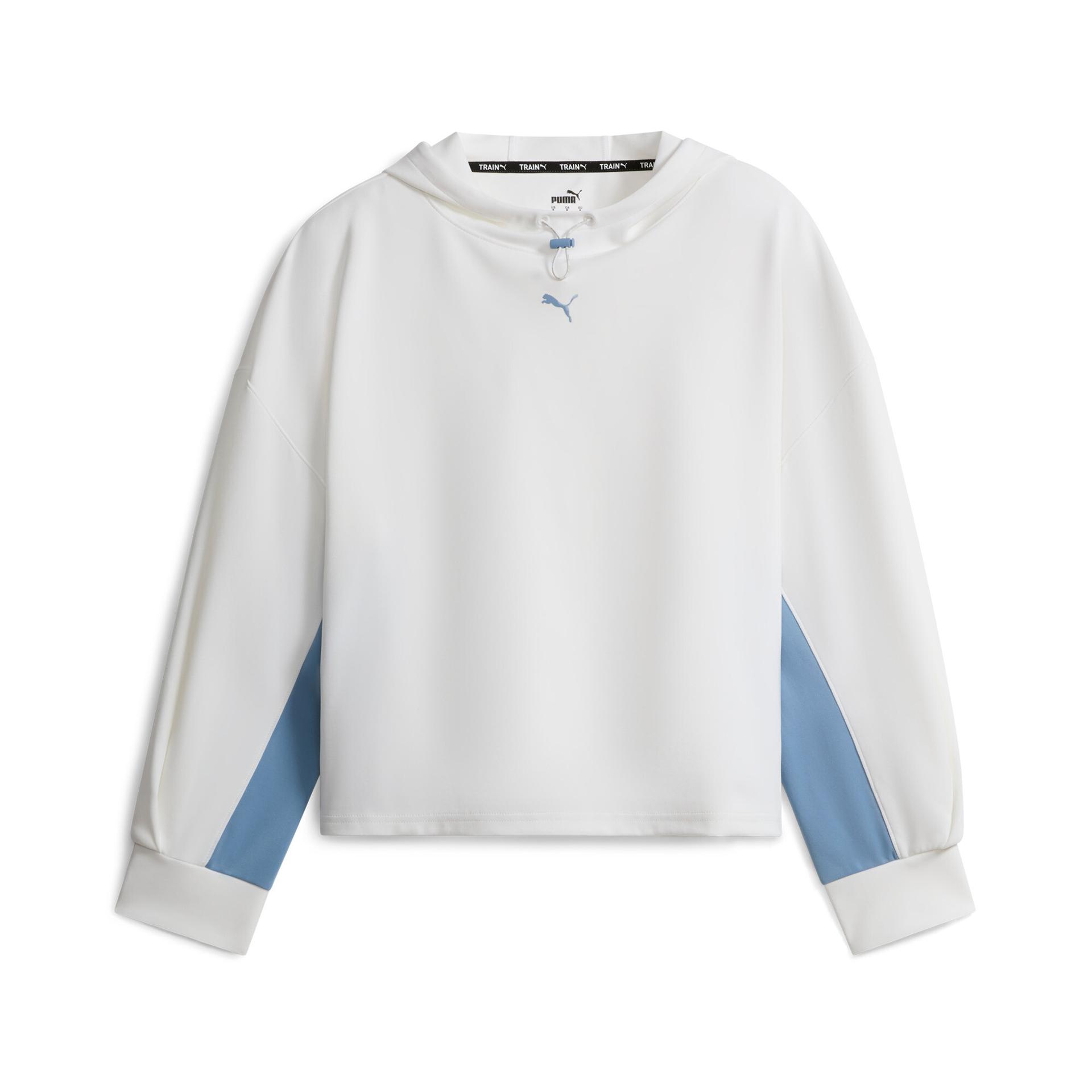 puma fit women's double knit hoodie in white, size s