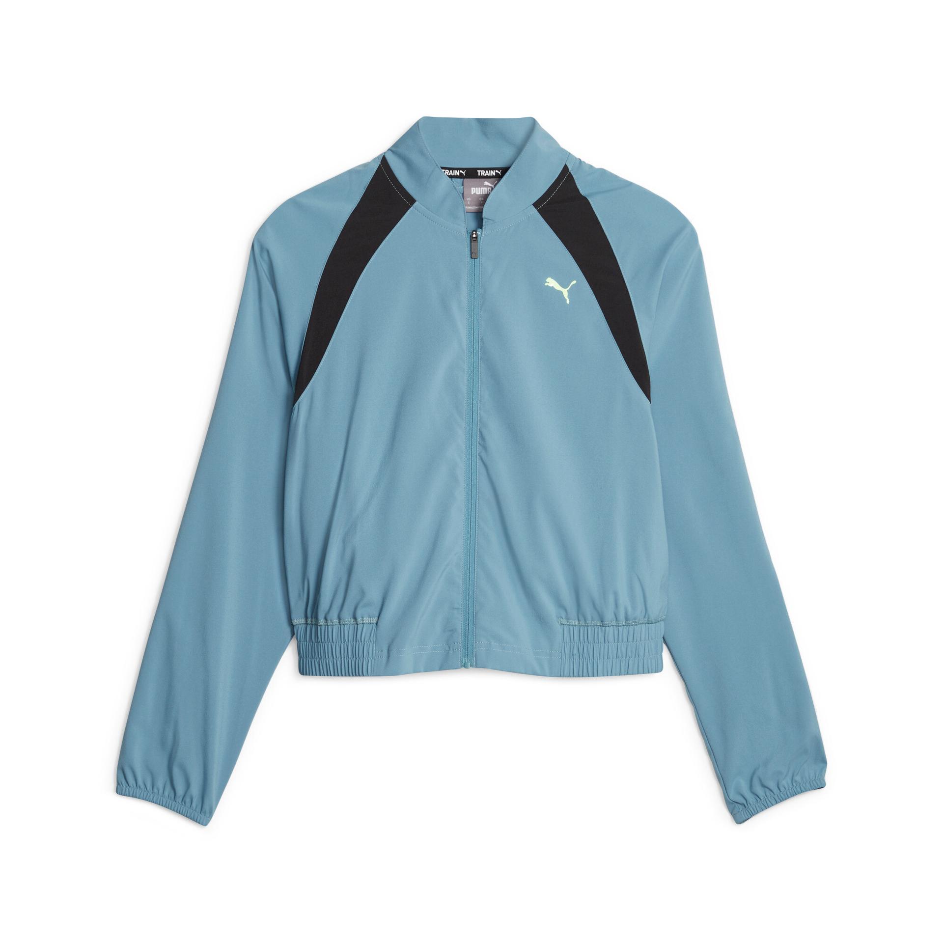 puma fit women's woven fashion jacket in blue, size l