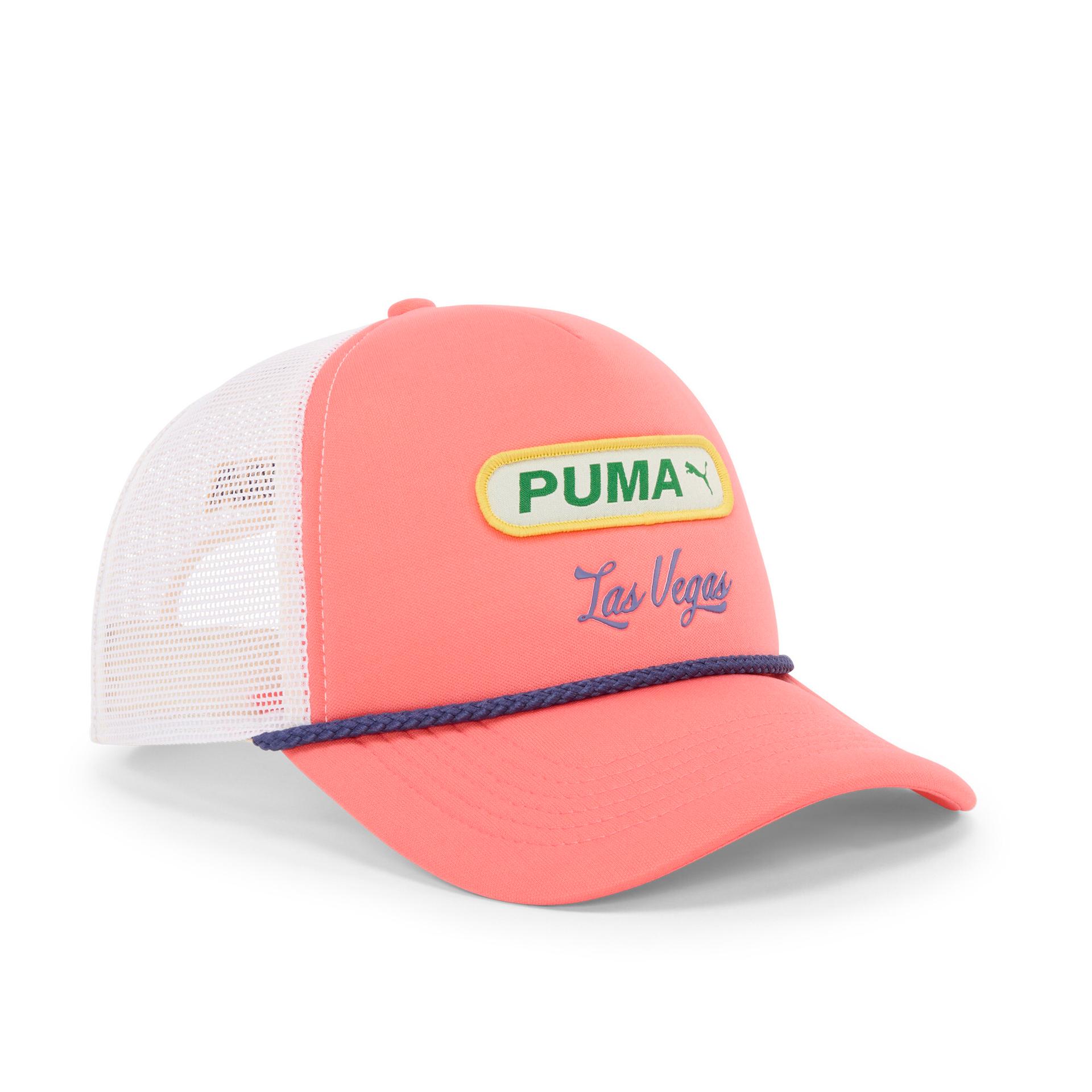 puma flamingo trucker cap in orange