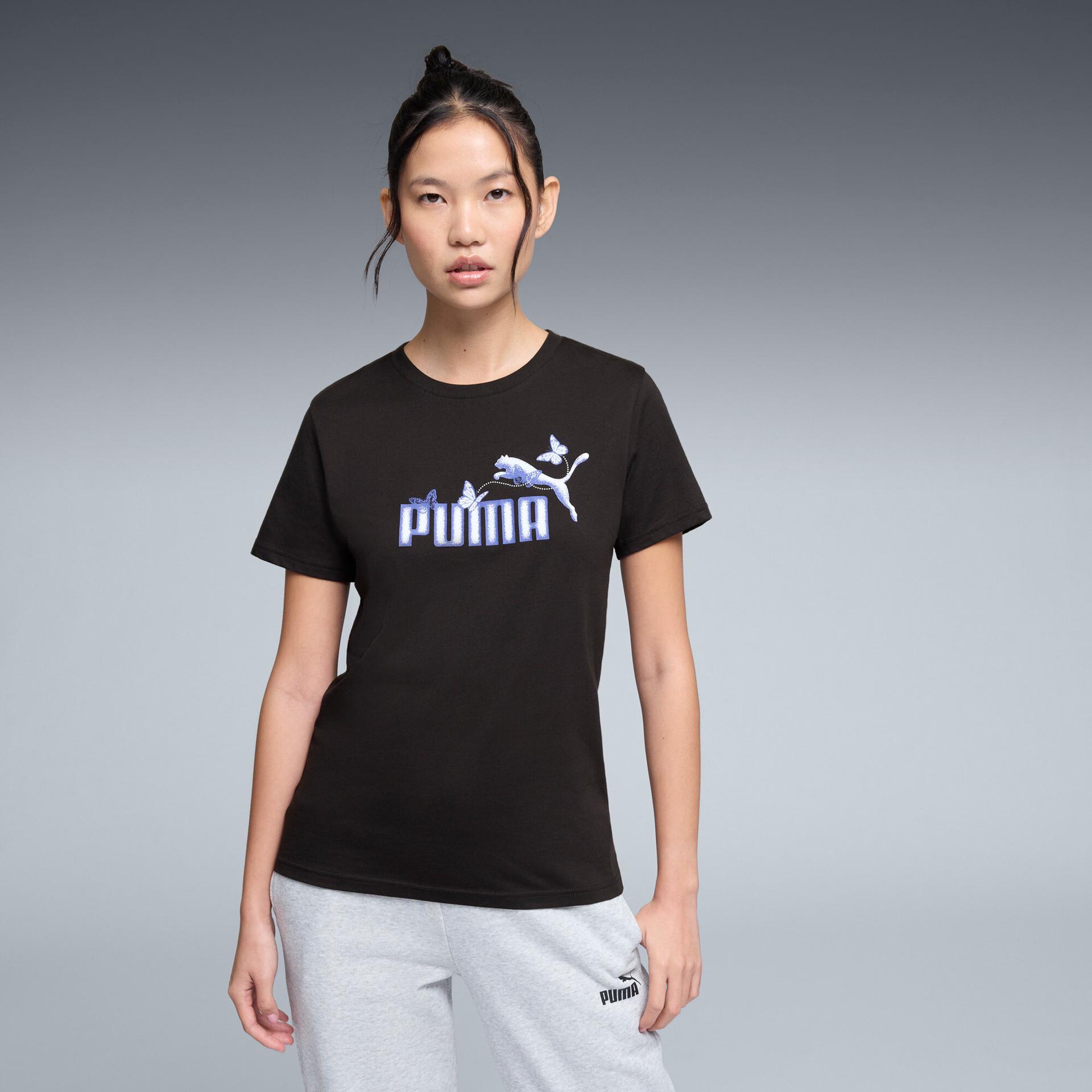 puma flutter women's t-shirt in black, size s