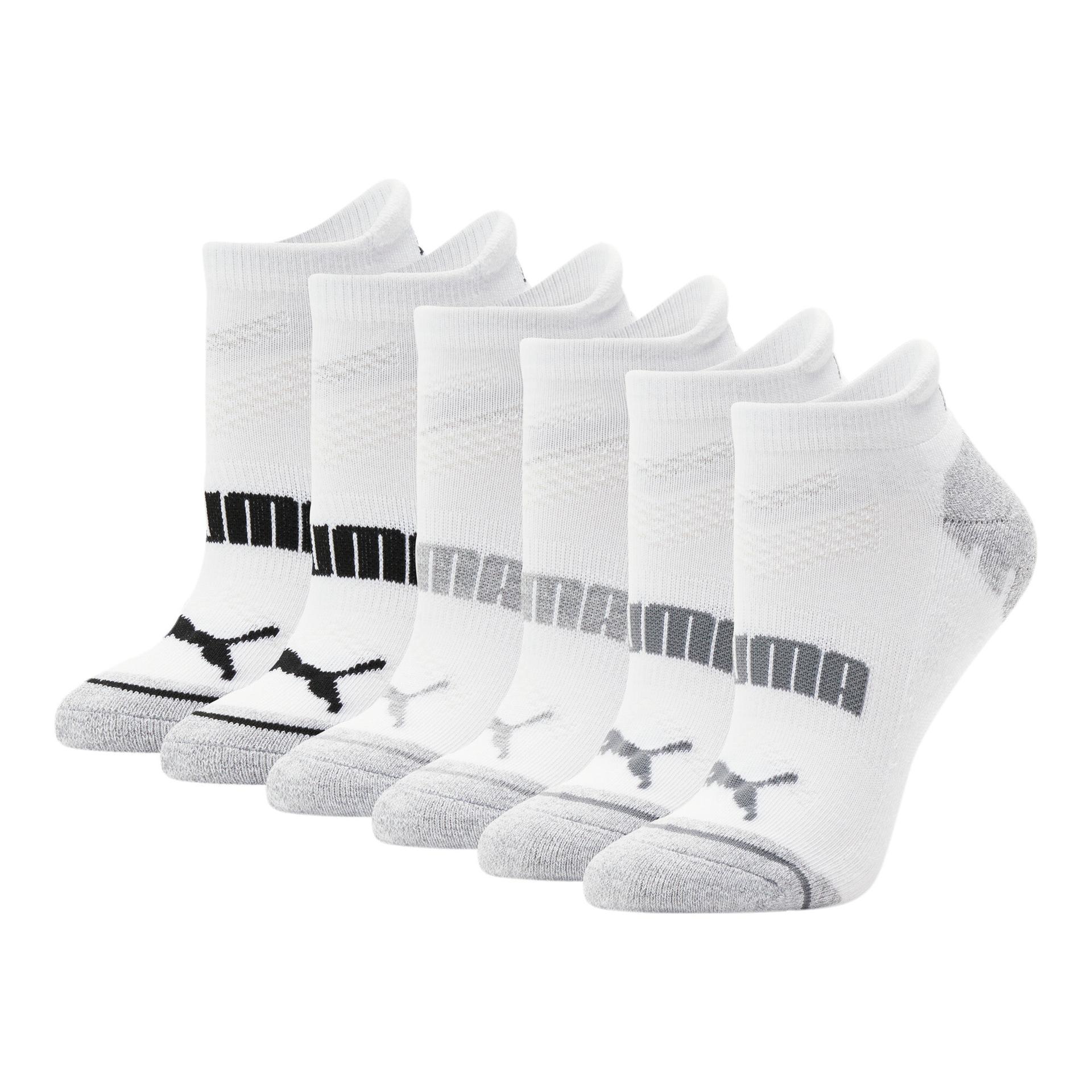 puma half-terry low-cut women's socks [3 pairs] in white, size 9-11