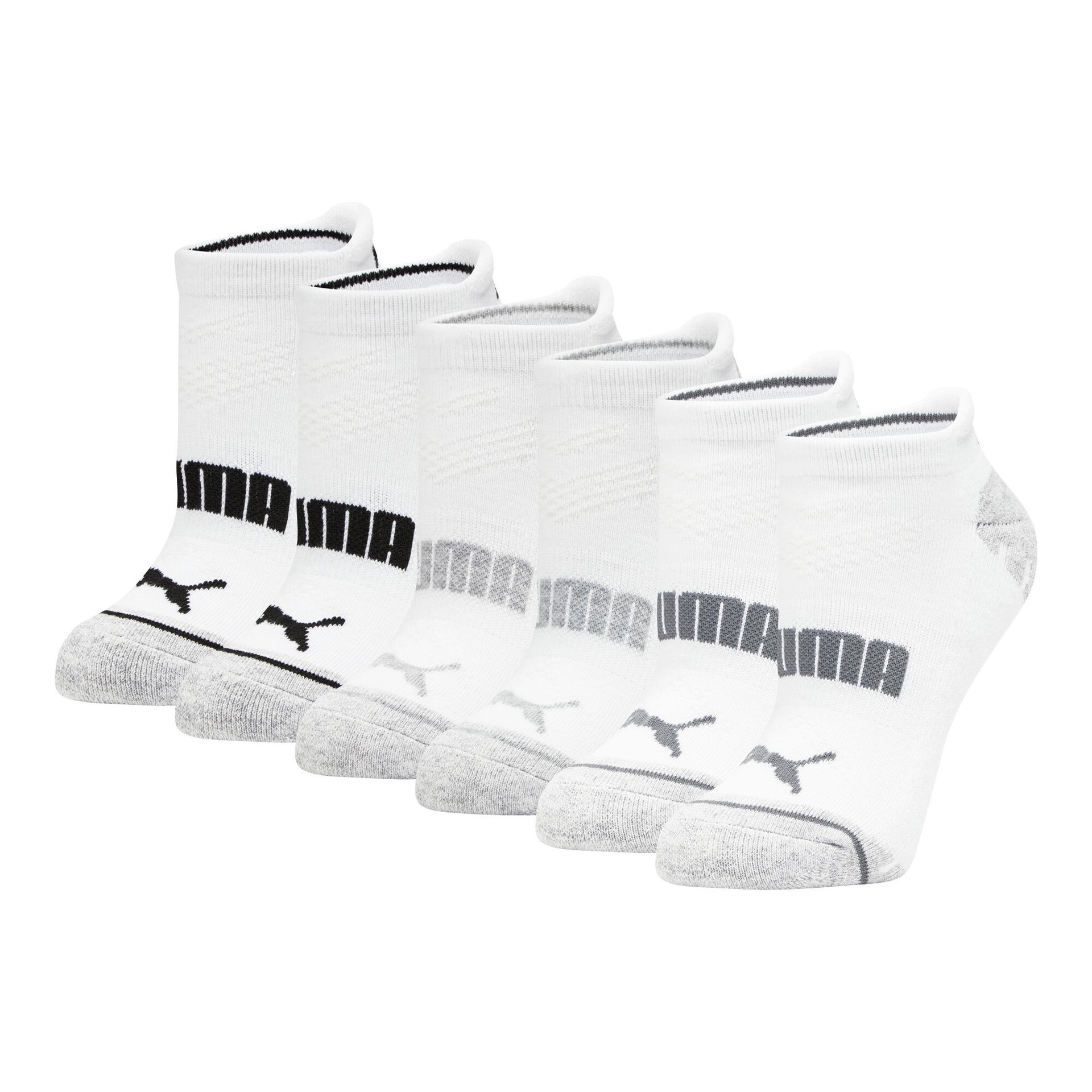 puma half-terry low-cut women's socks [3 pairs] in white, size 9-11