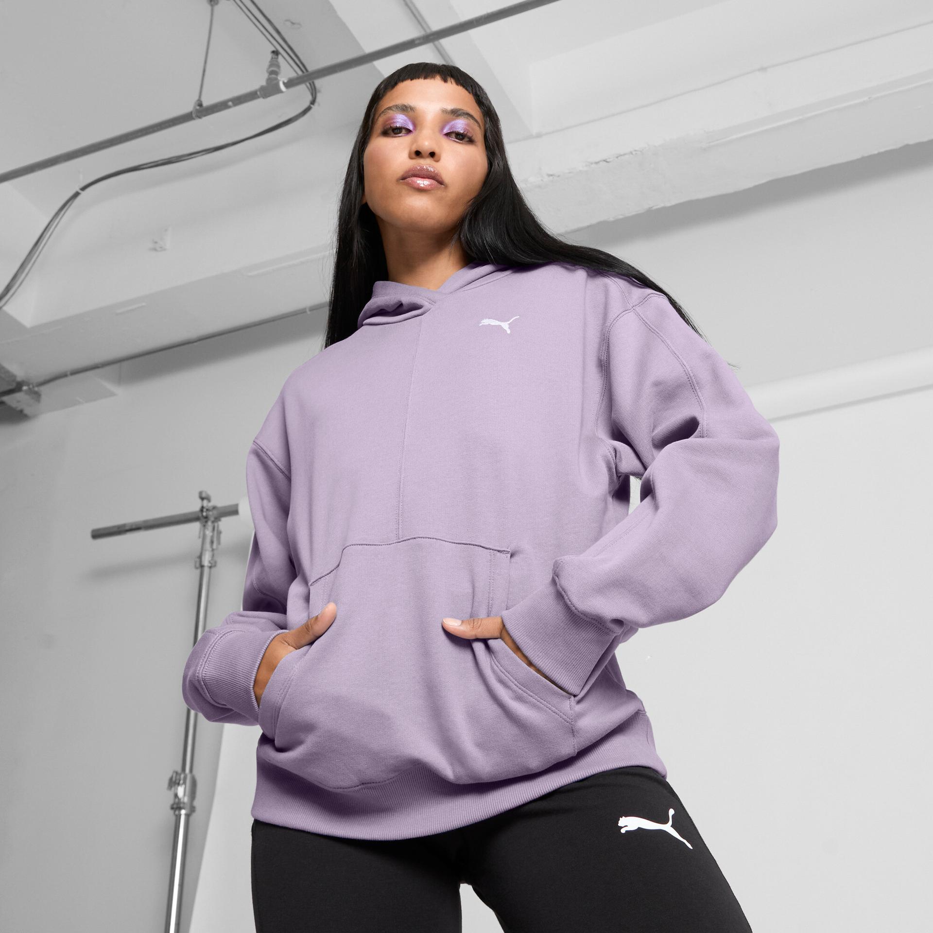 puma her hoodie women in purple, size m