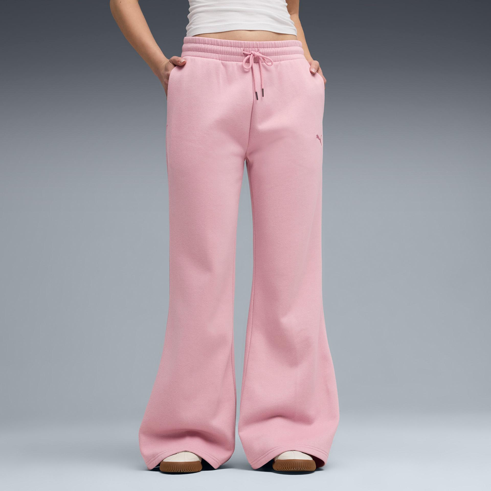 puma her women's fleece sweatpants in pink, size m