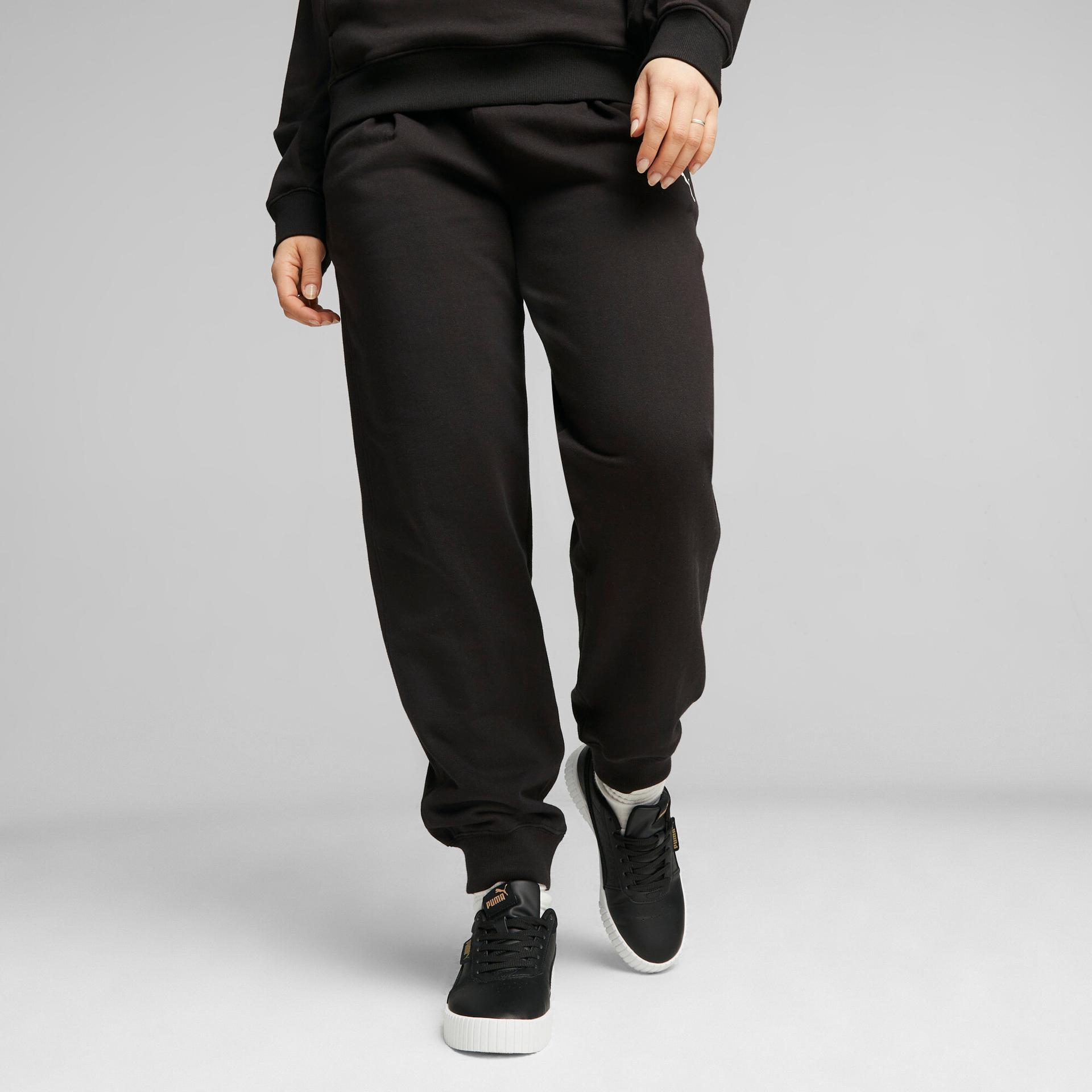 puma her women's high-waist pants in black, size m