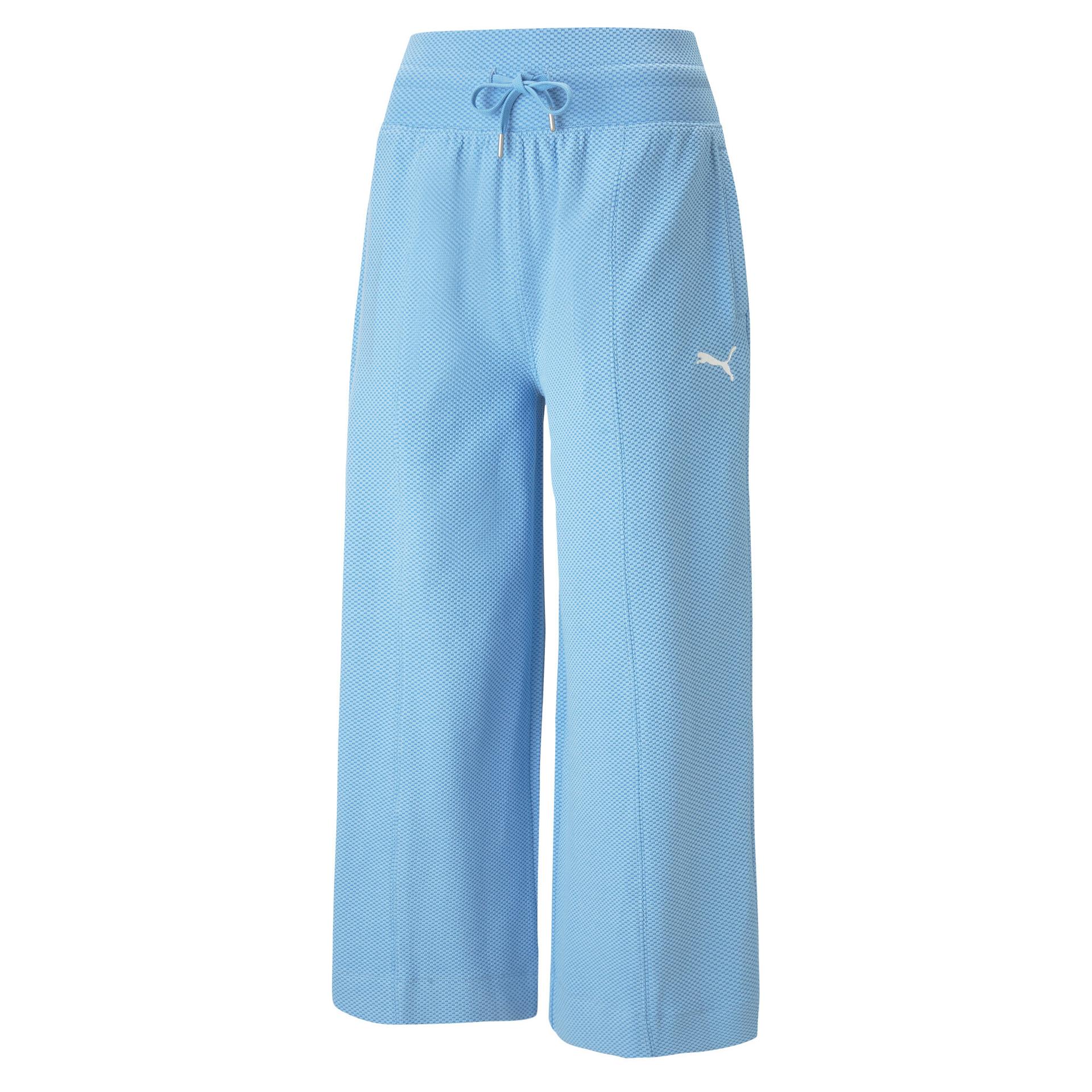 puma her women's straight leg pants in blue, size xxs