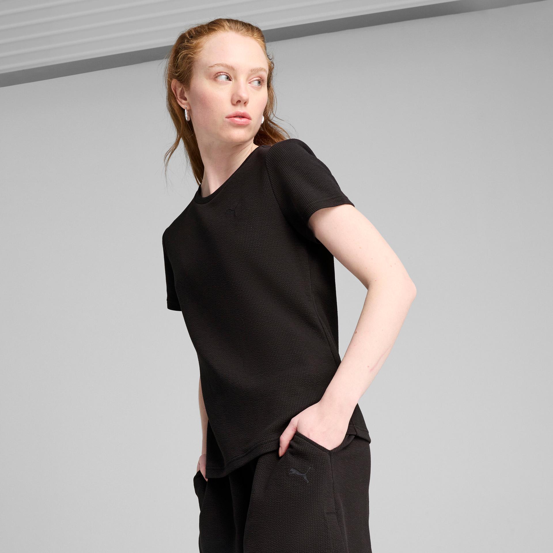 puma her women's t-shirt in black, size s