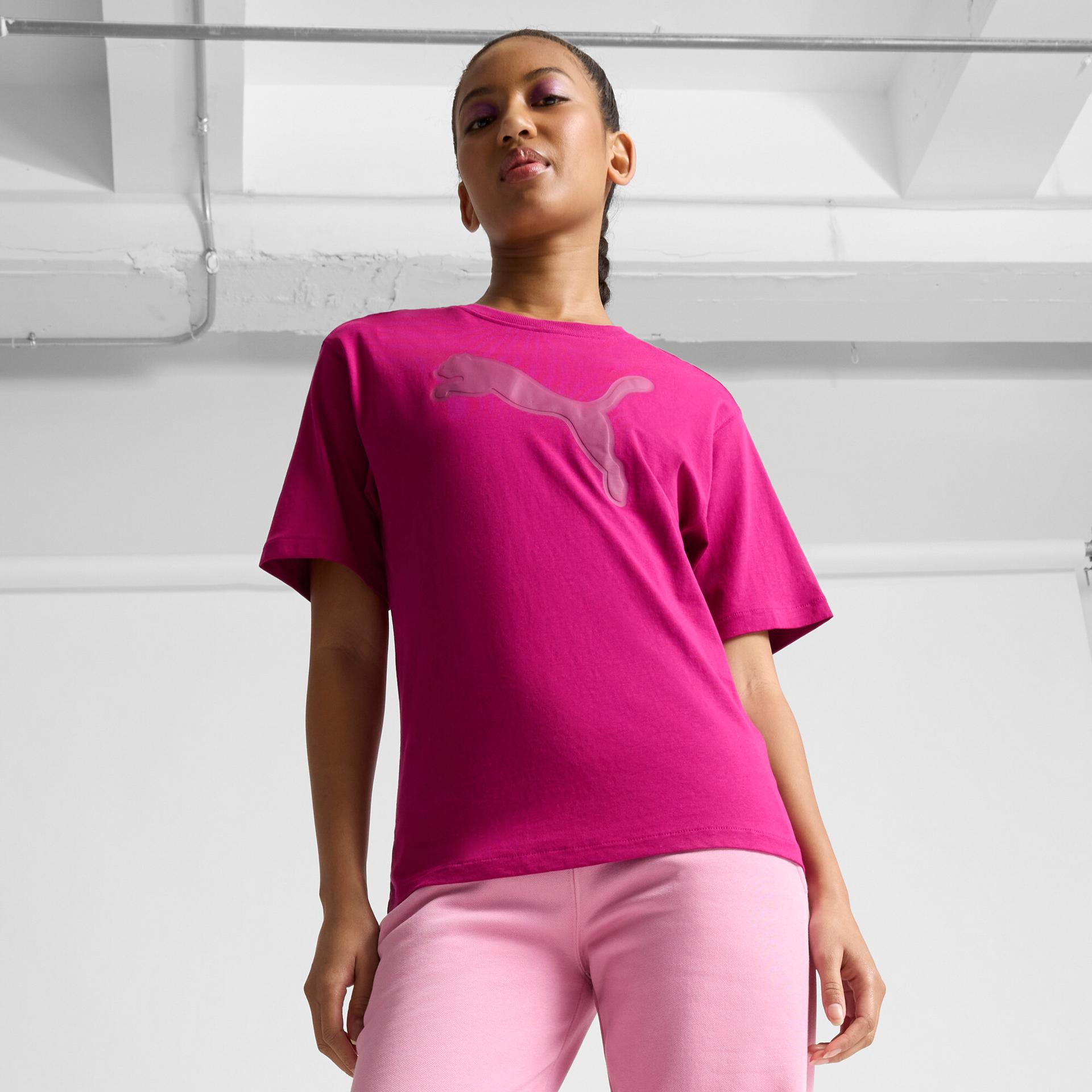 puma her women's t-shirt in pink, size xs