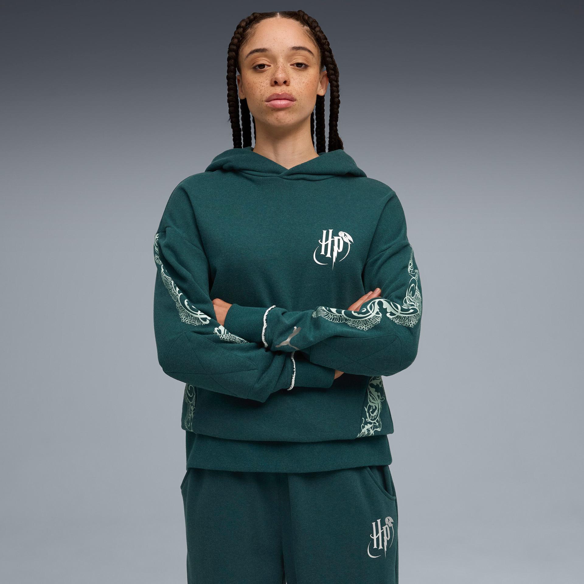 puma hoops x harry potterâ¢ women's basketball hoodie in green, size xs