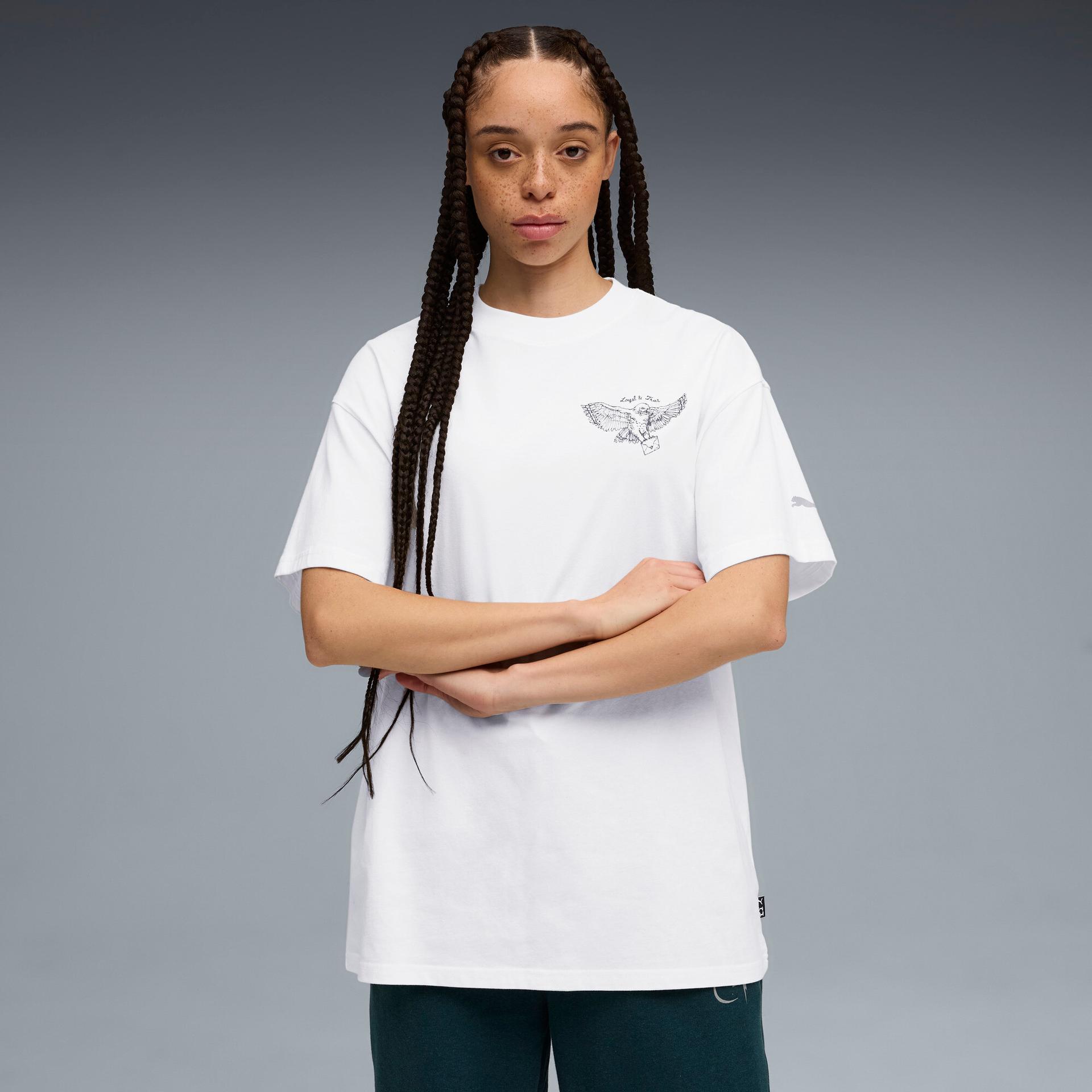 puma hoops x harry potterâ¢ women's basketball t-shirt in white, size l