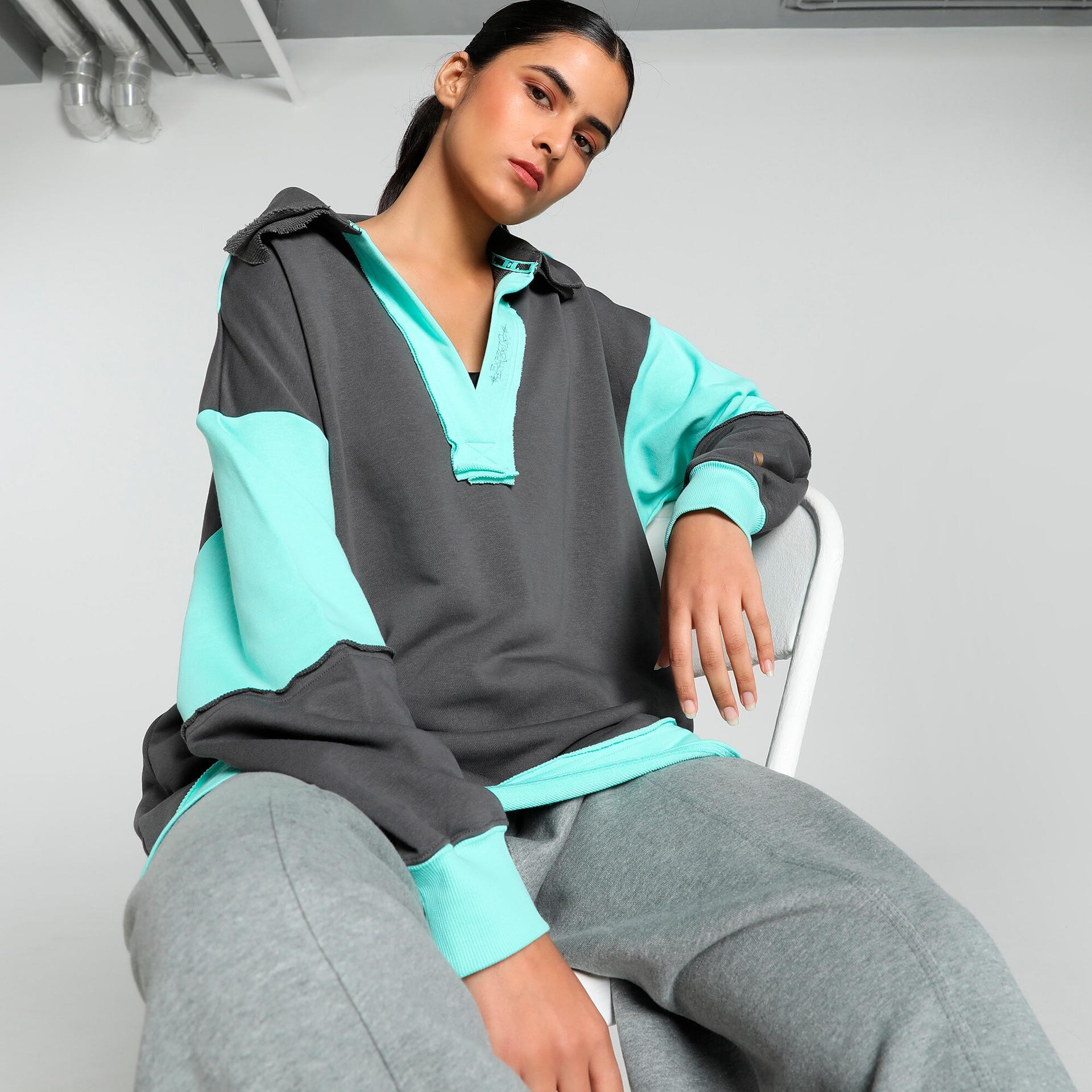 puma hoops x harry potterâ¢ women's rugby top in grey, size m