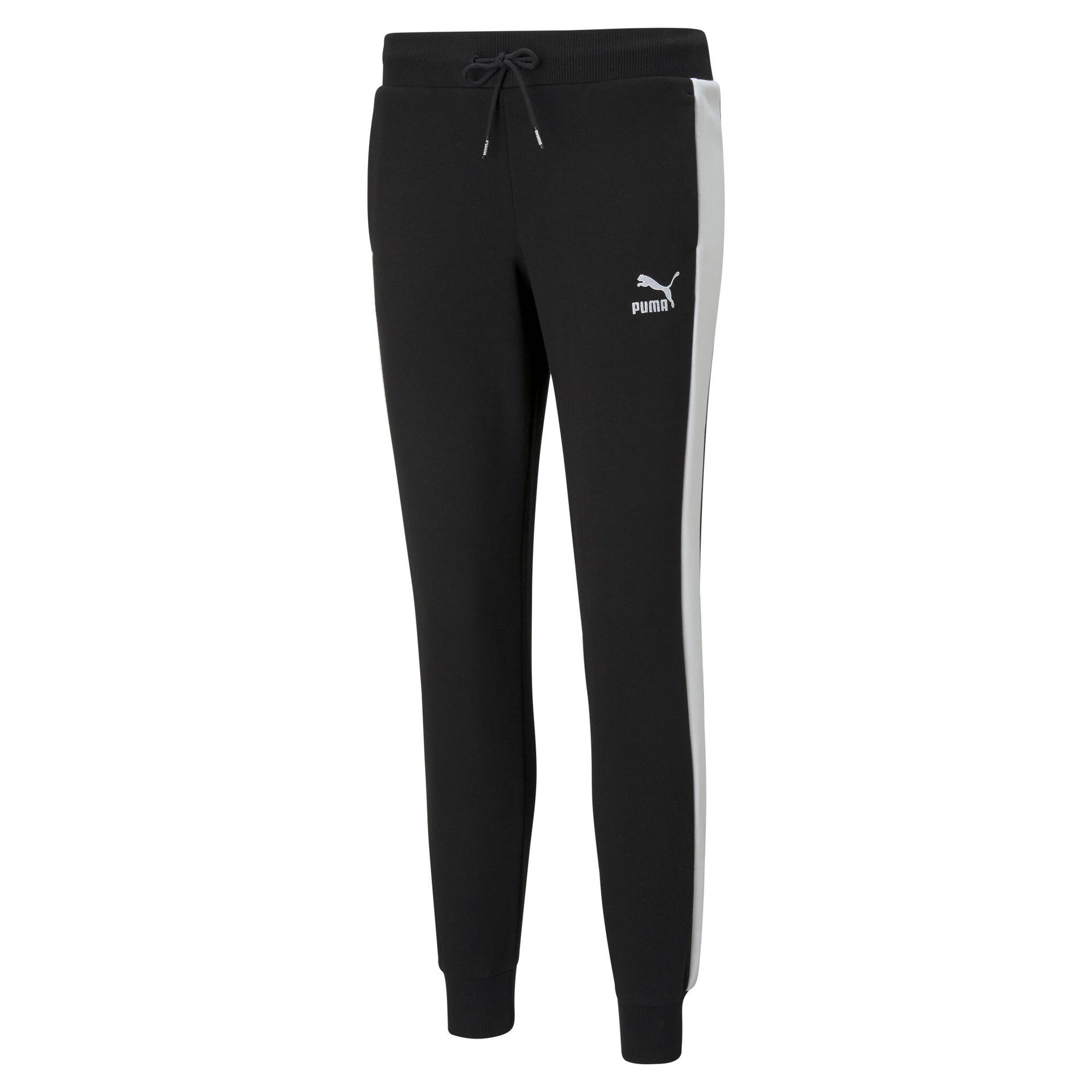 puma iconic t7 women's track pants in black, size xl
