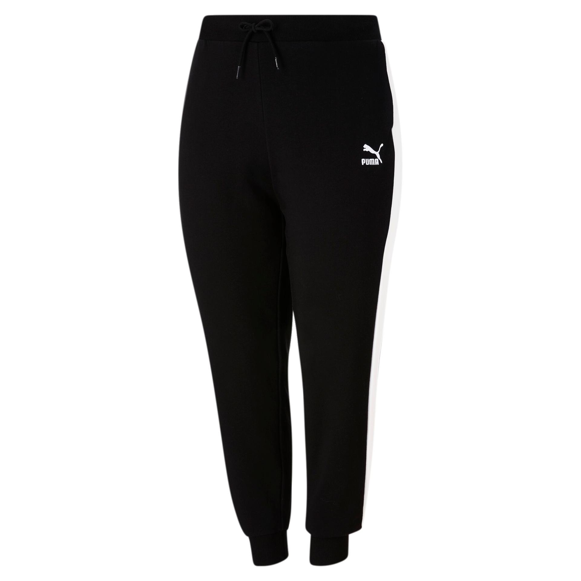 puma iconic t7 women's track pants pl in black, size 2x
