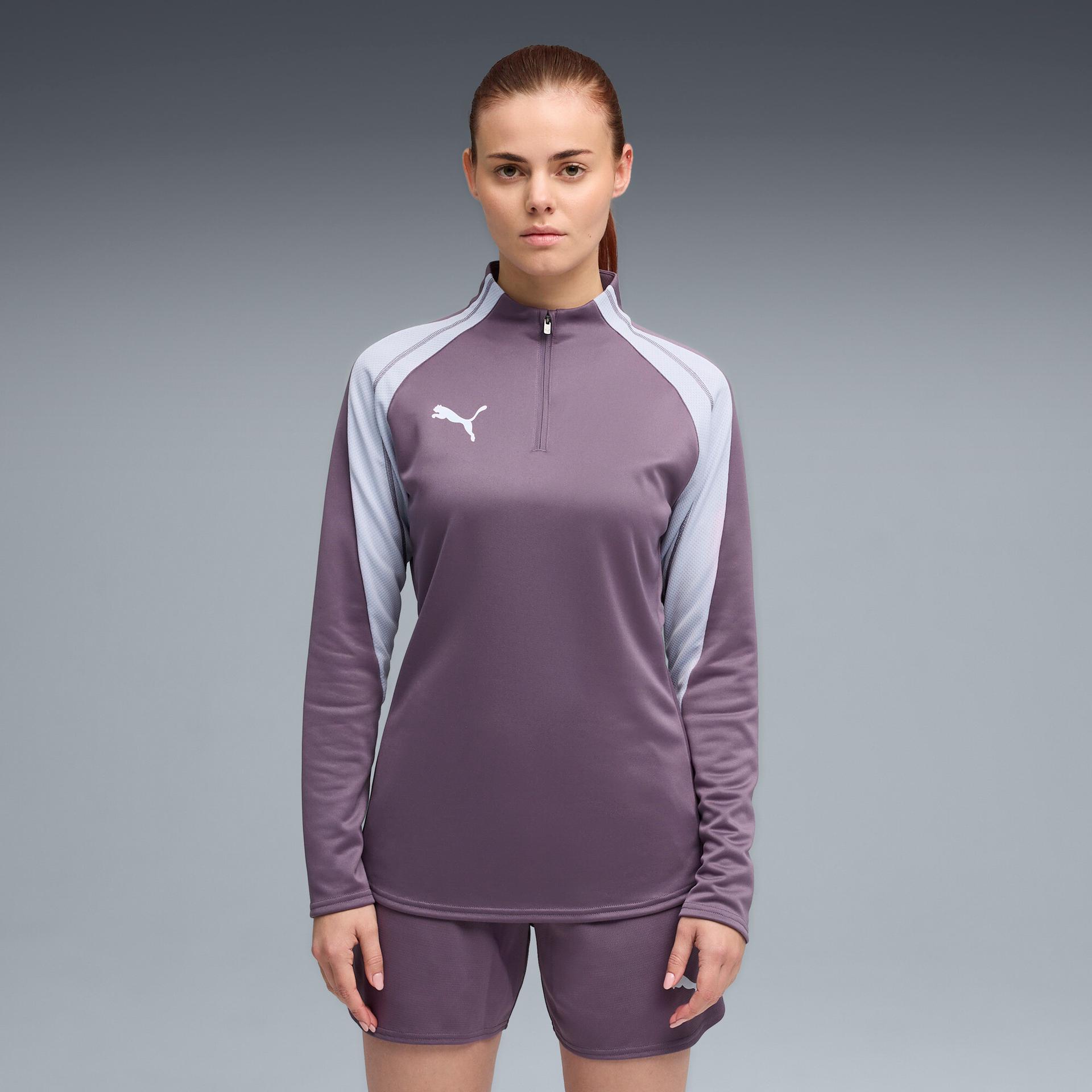 puma individualblaze women's quarter-zip soccer top shoes in purple, size s