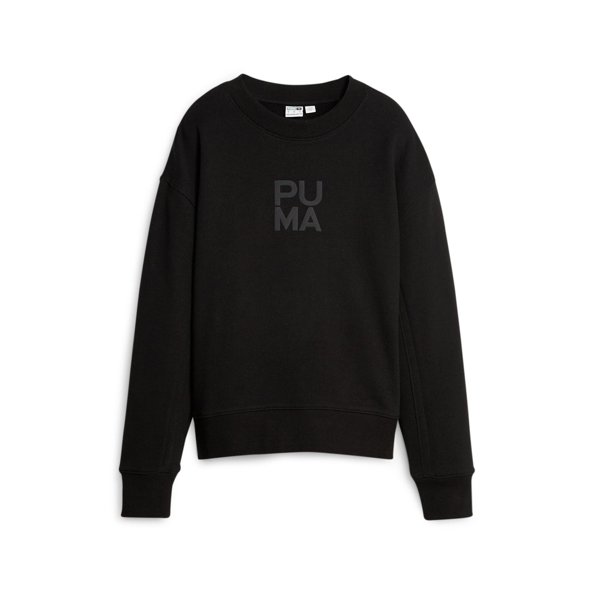 puma infuse women's sweatshirt in black, size m