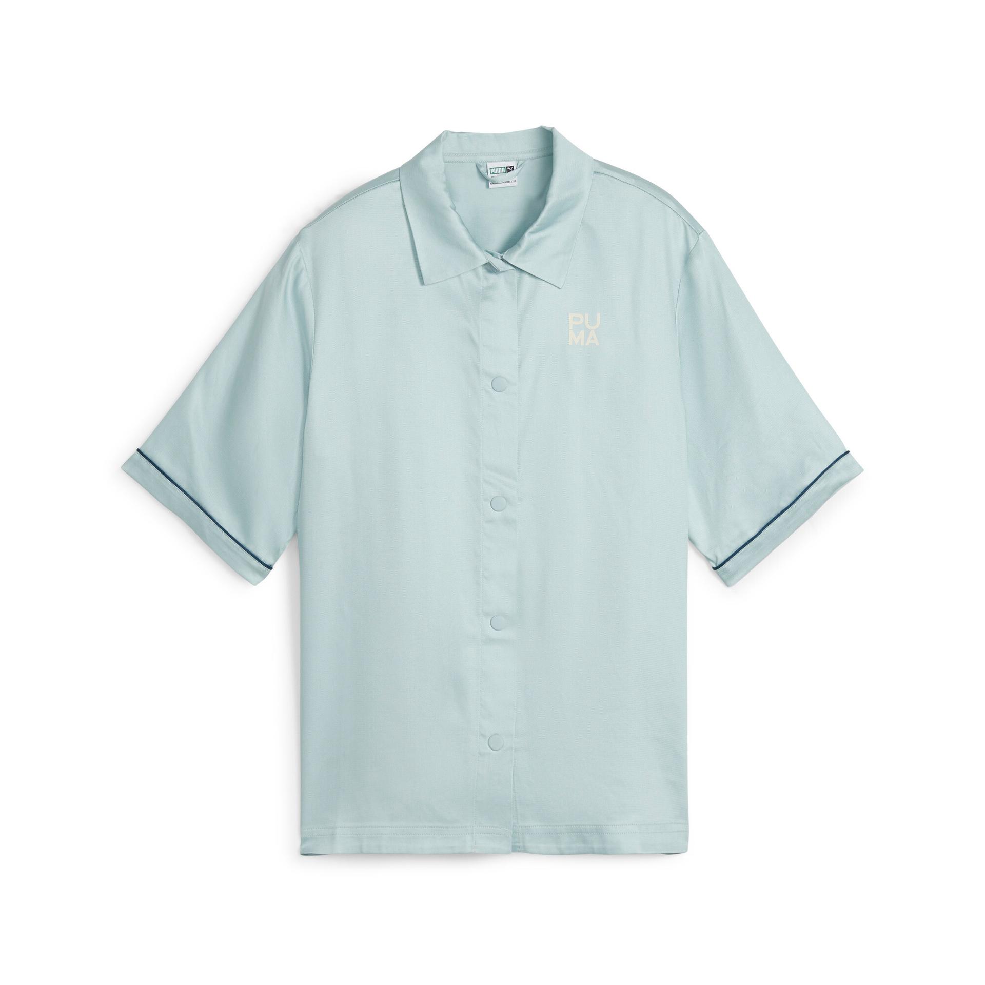 puma infuse women's woven shirt in blue, size s