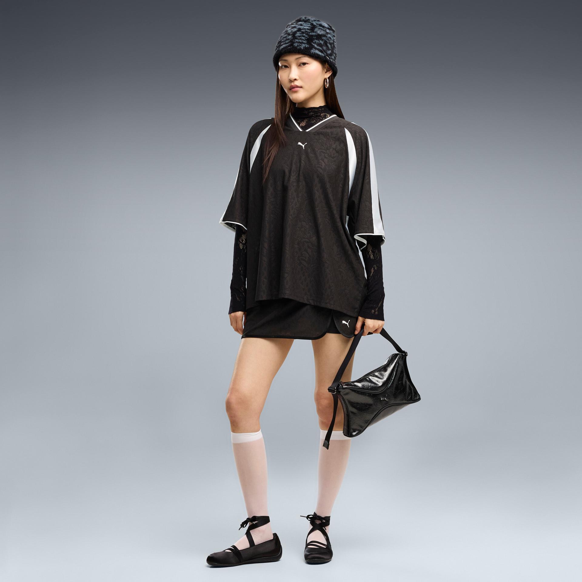 puma lace pack t7 women's skort shoes in black, size xs