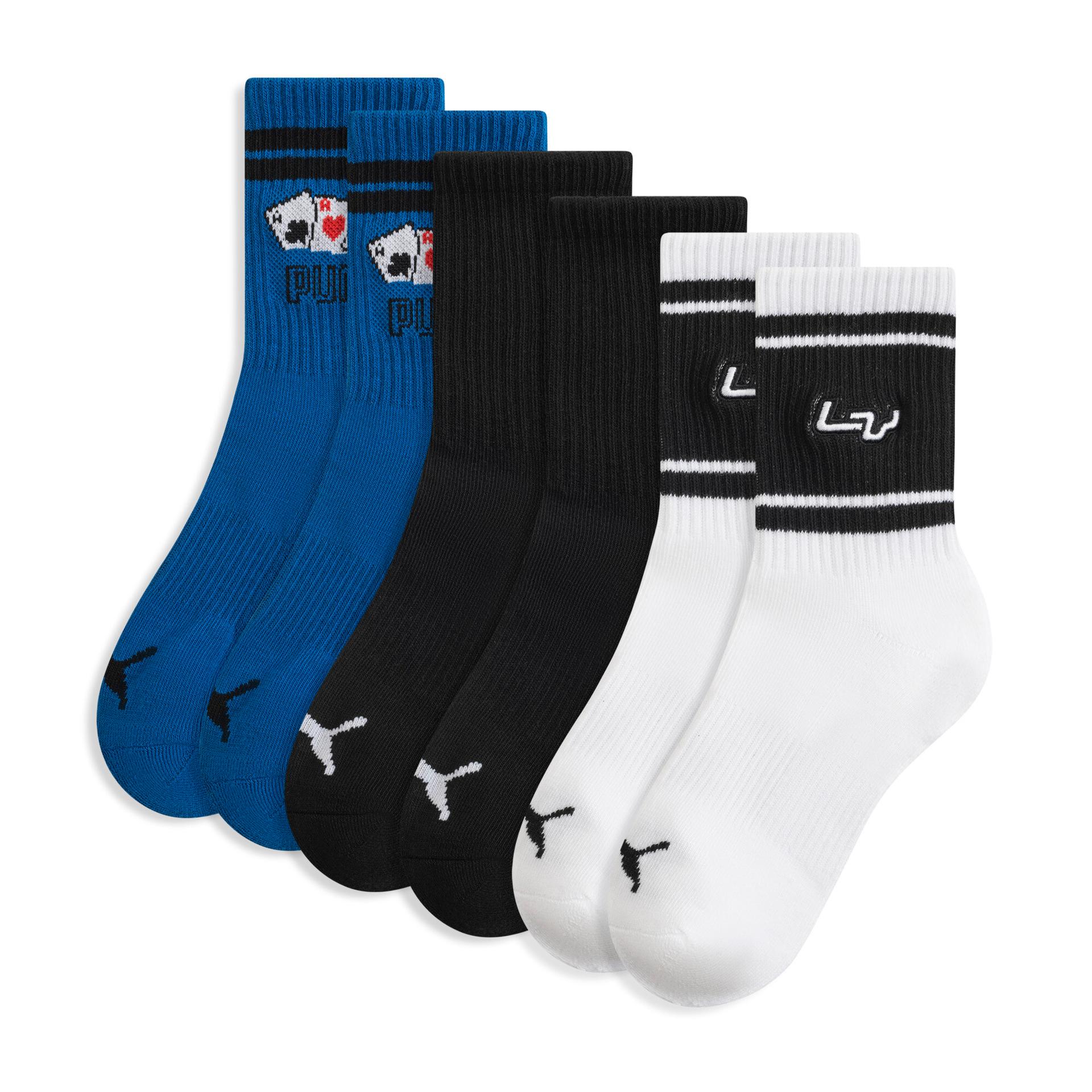 puma las vegas women's low crew socks (3-pack) in white, size 9-11