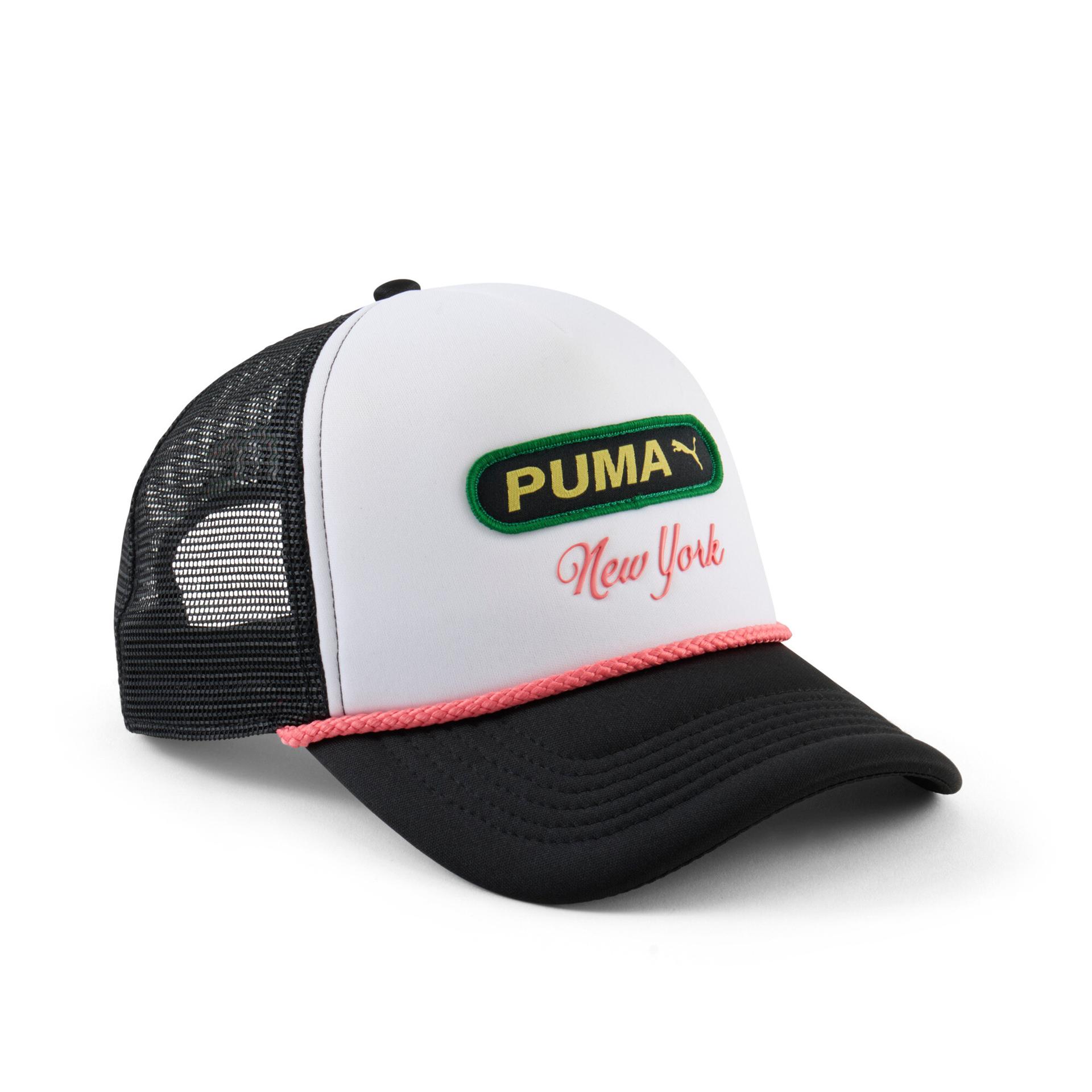 puma linden trucker cap in black