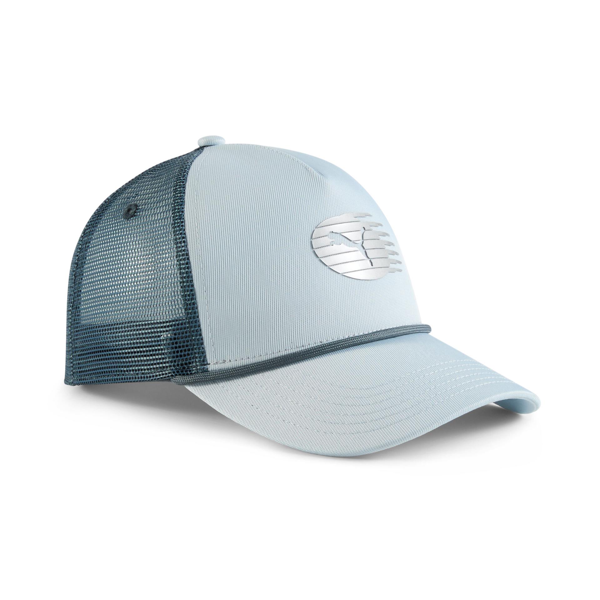 puma long run women's trucker cap in grey
