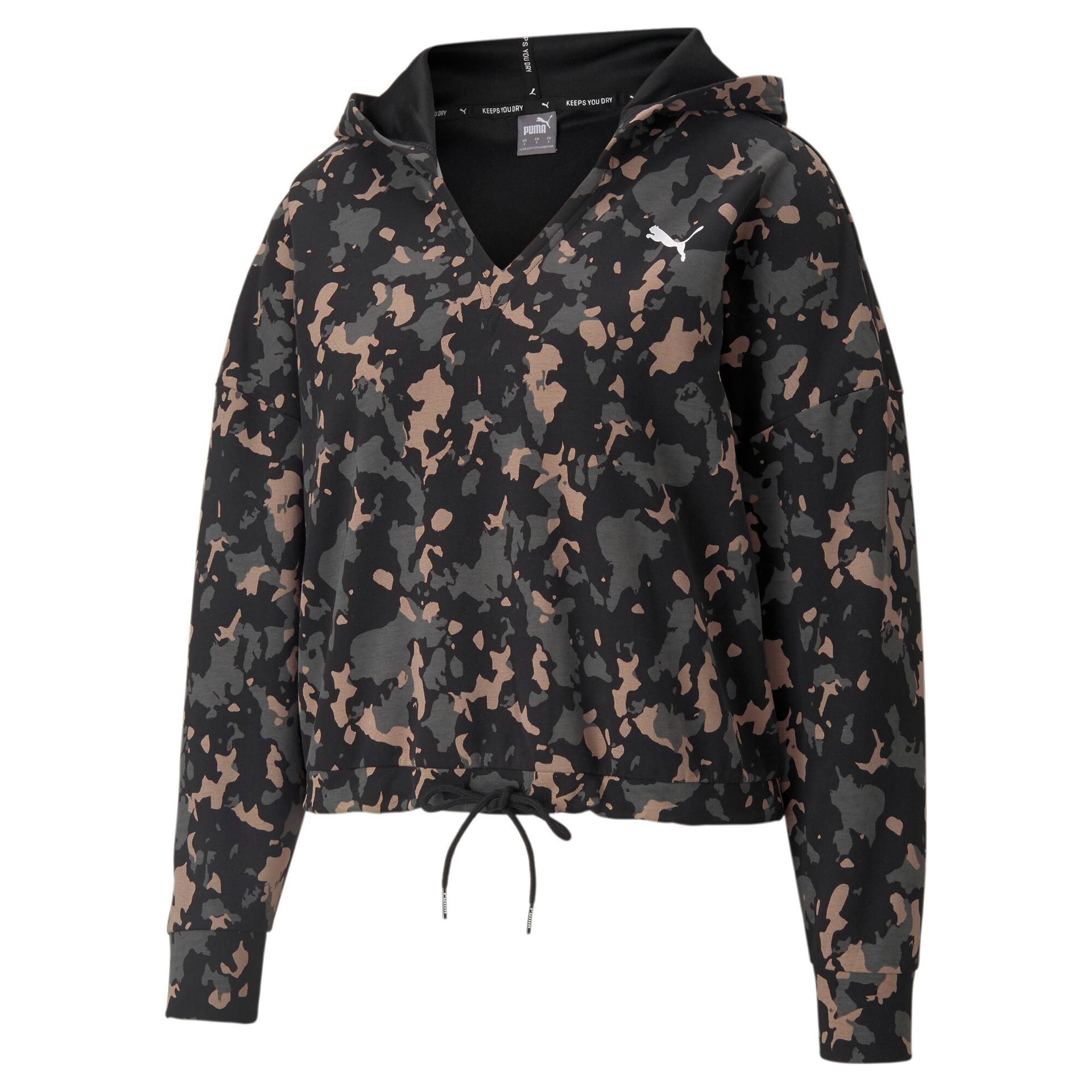 puma modern sports women's hoodie in black, size m