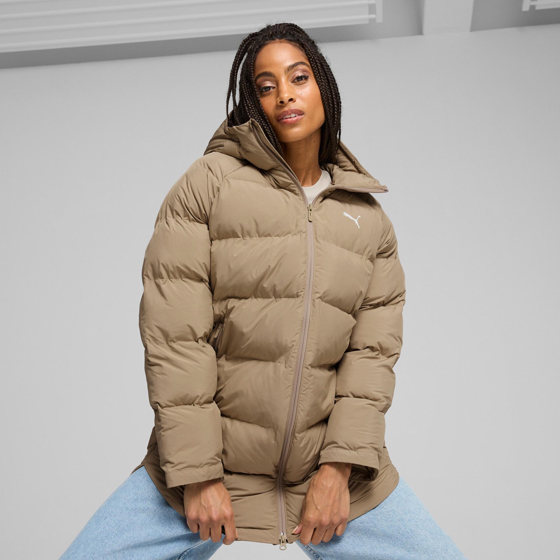 puma monomaterial parka women in beige, size xxs