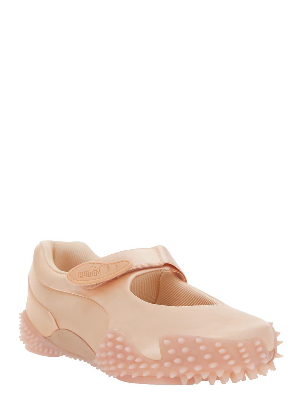 puma mostro pink flats with tread sole and logo on the back in fabric unisex
