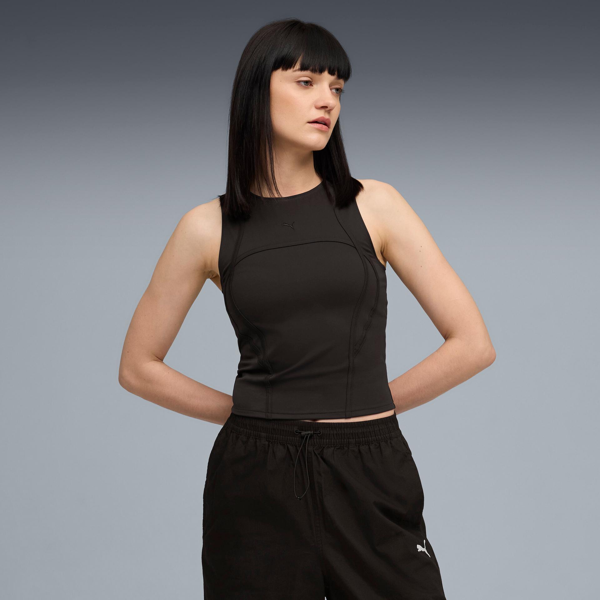 puma nine to five women's sleeveless top in black, size xxs