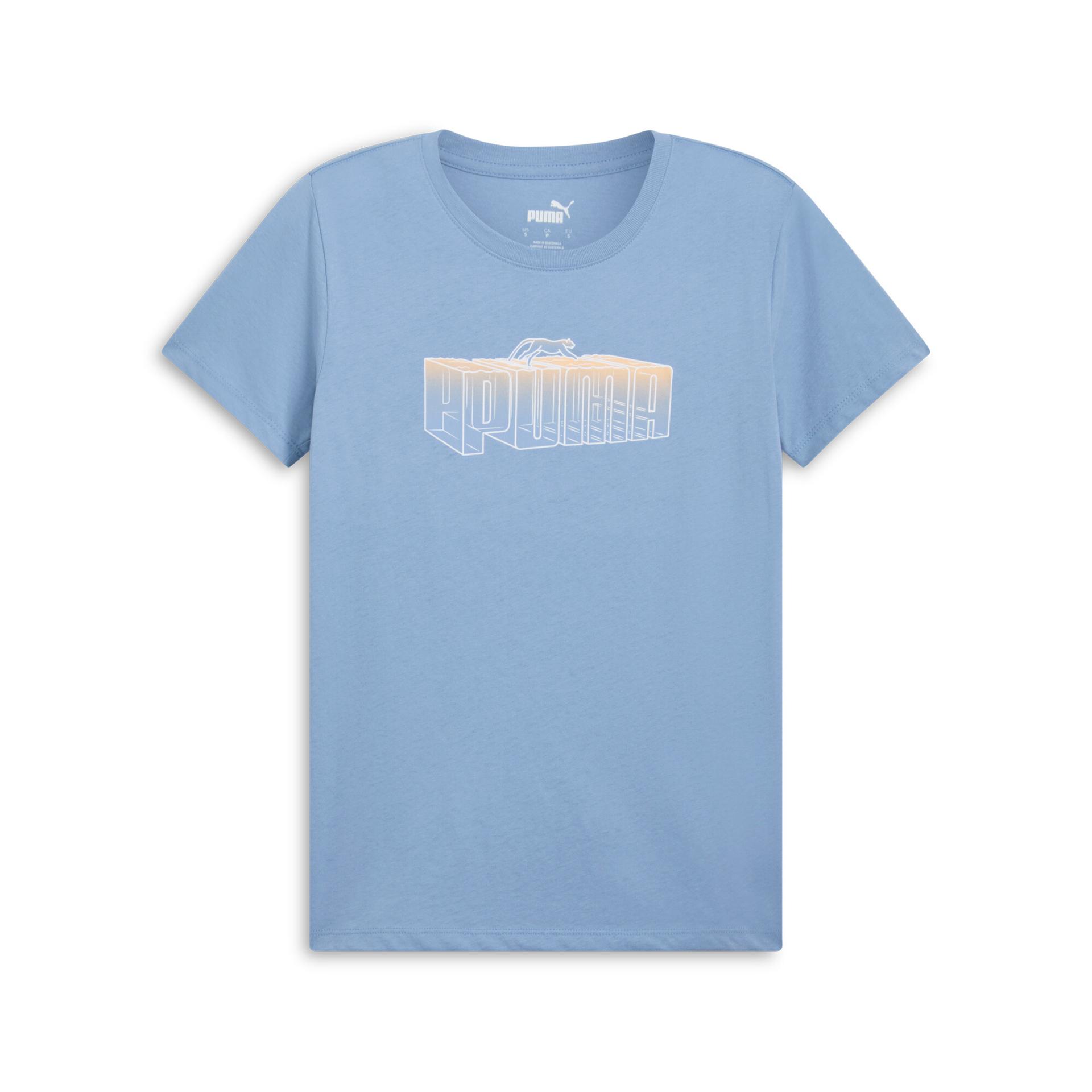 puma novelty fade out women's t-shirt in blue, size s