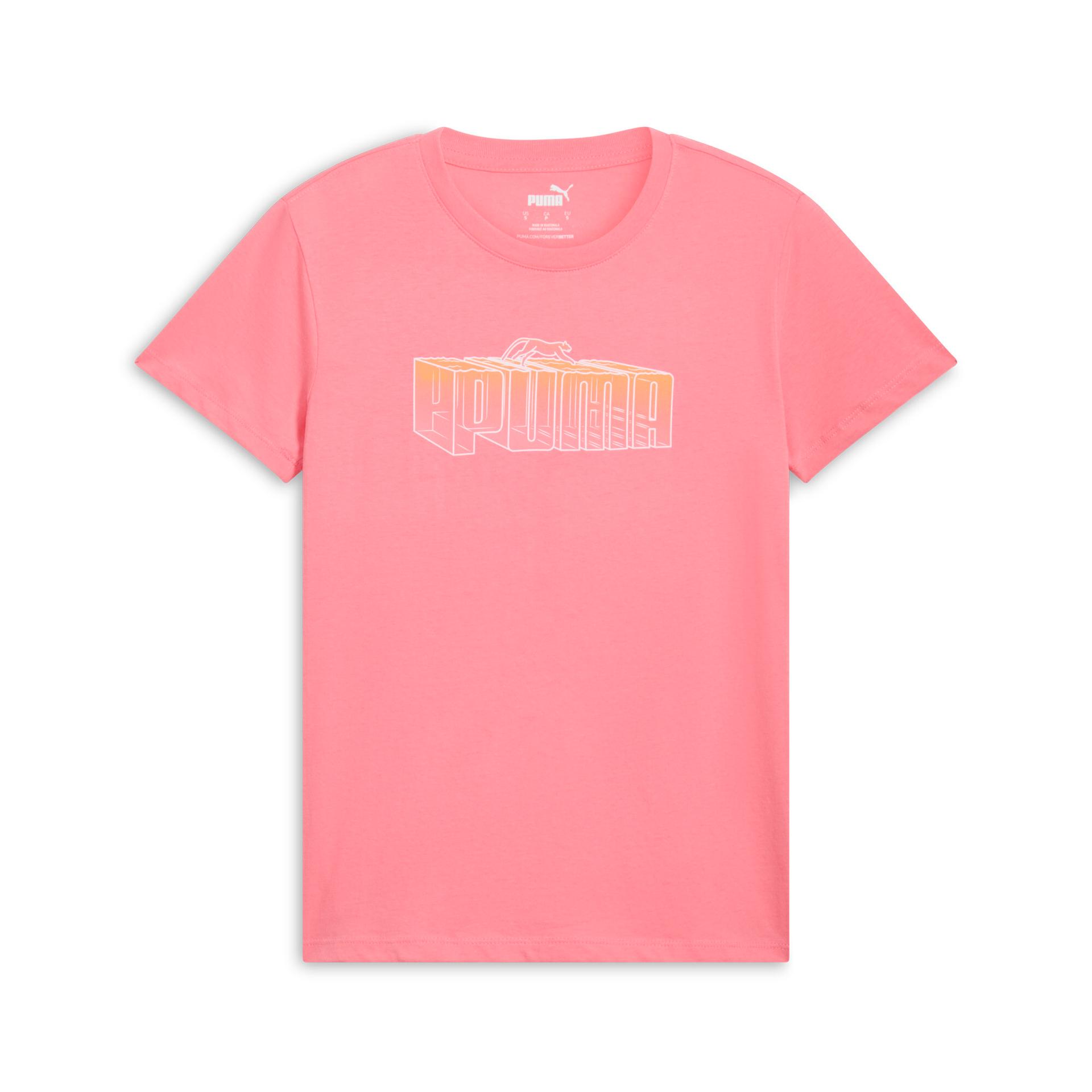 puma novelty fade out women's t-shirt in pink, size s