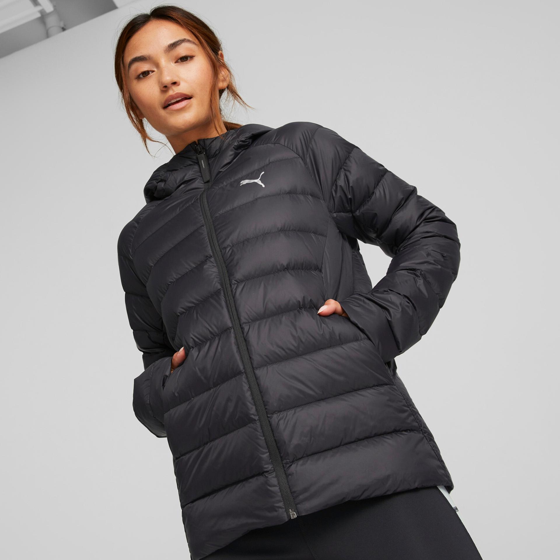 puma packlite women's down jacket in black, size xl